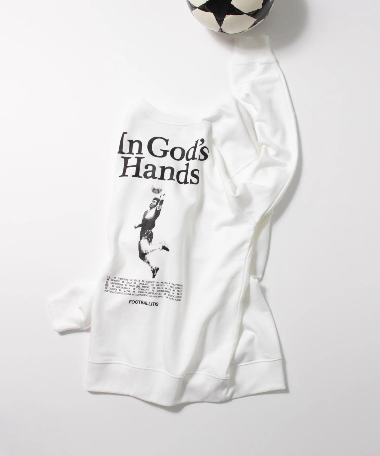 【FOOTBALLITIS】[IN GOD'S HANDS] ライト・スウェット・クルーネック / トレーナー / WHITE [253245DM]