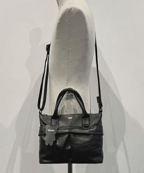 オイルドカウレザー・ハンドミニショルダーバッグ / Oiled Cow Leather Hand Mini Shoulder Bag / BLACK [DCD-01507]