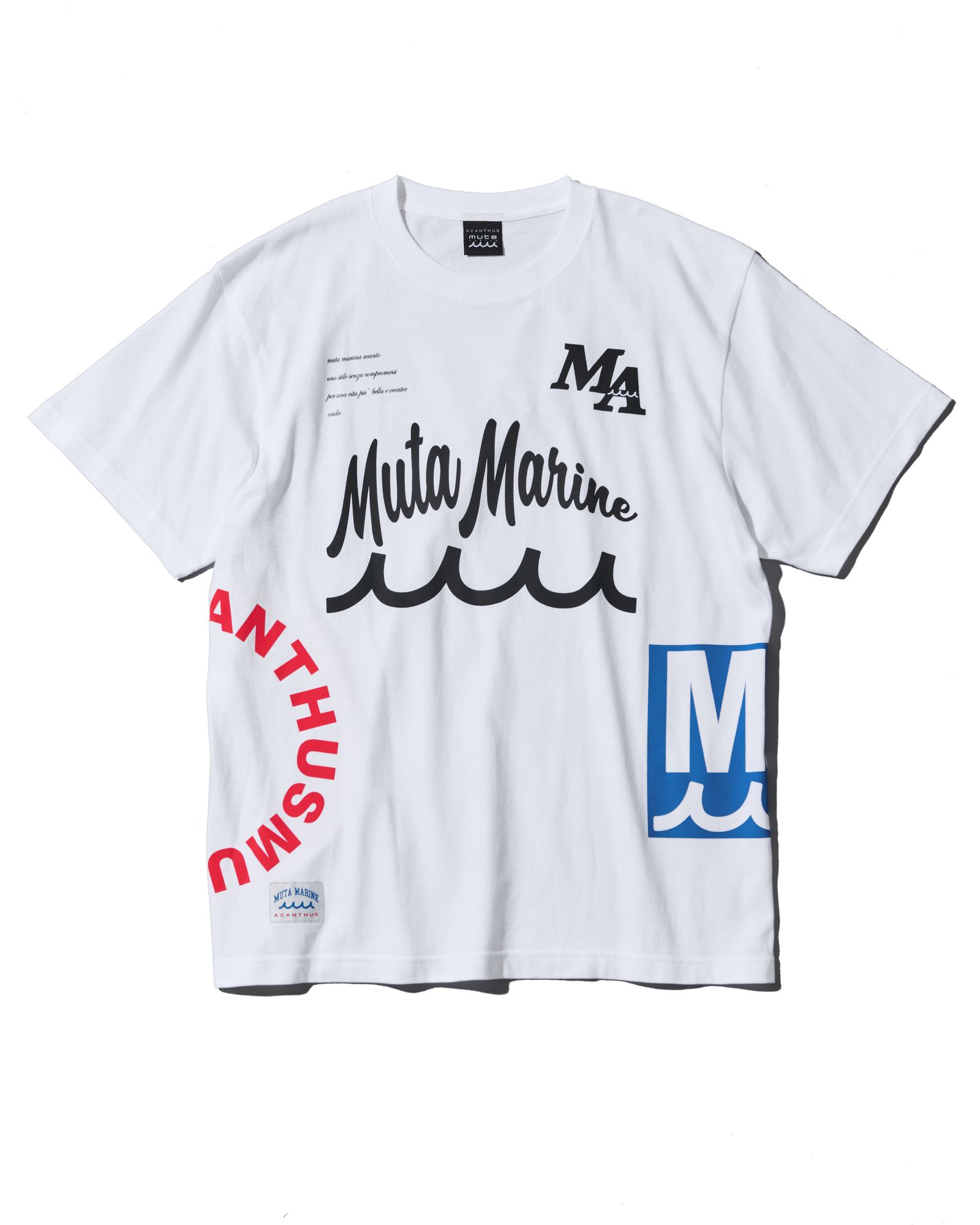 ☆先行予約☆muta MARINE × ACANTHUS  / テストプリントTシャツ  /  Test Print Tee / WHITE【MA2612】