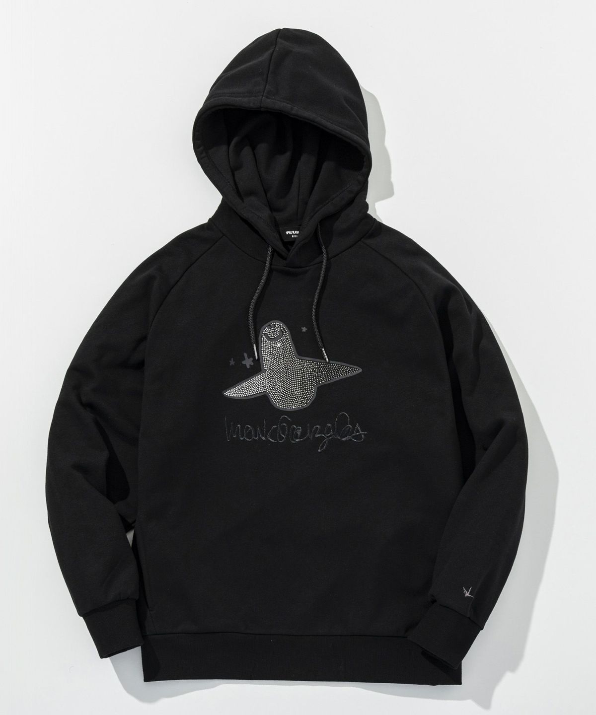 1PIU1UGUALE3 RELAX × Mark Gonzales / グラデーションラインストーンフーディー / パーカー / ブラック【UST-26015】
