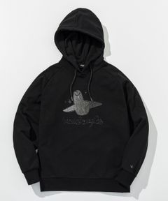 1PIU1UGUALE3 RELAX × Mark Gonzales / グラデーションラインストーンフーディー / パーカー / ブラック【UST-26015】