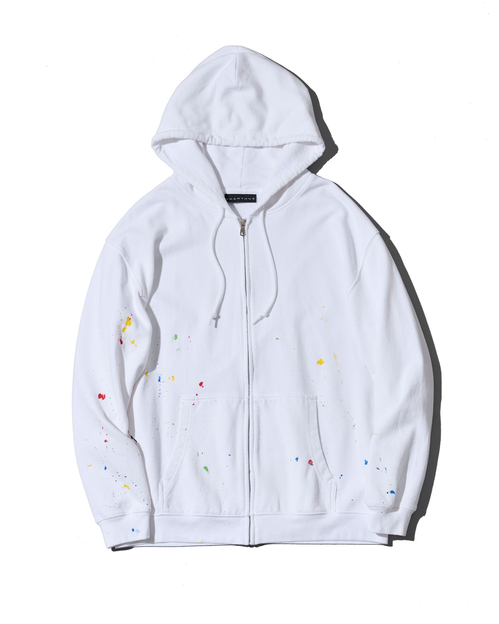 ☆先行予約☆ ヴィンテージ スプラッシュ ジップアップ パーカー  /  Vintage Wash Splash Zip-up Hooded Sweatshirt / WHITE 【HJ2701】