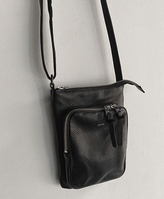 オイルドカウレザー・ミニショルダーバッグ / Oiled Cow Leather Mini Shoulder / BLACK [DCD-01357]