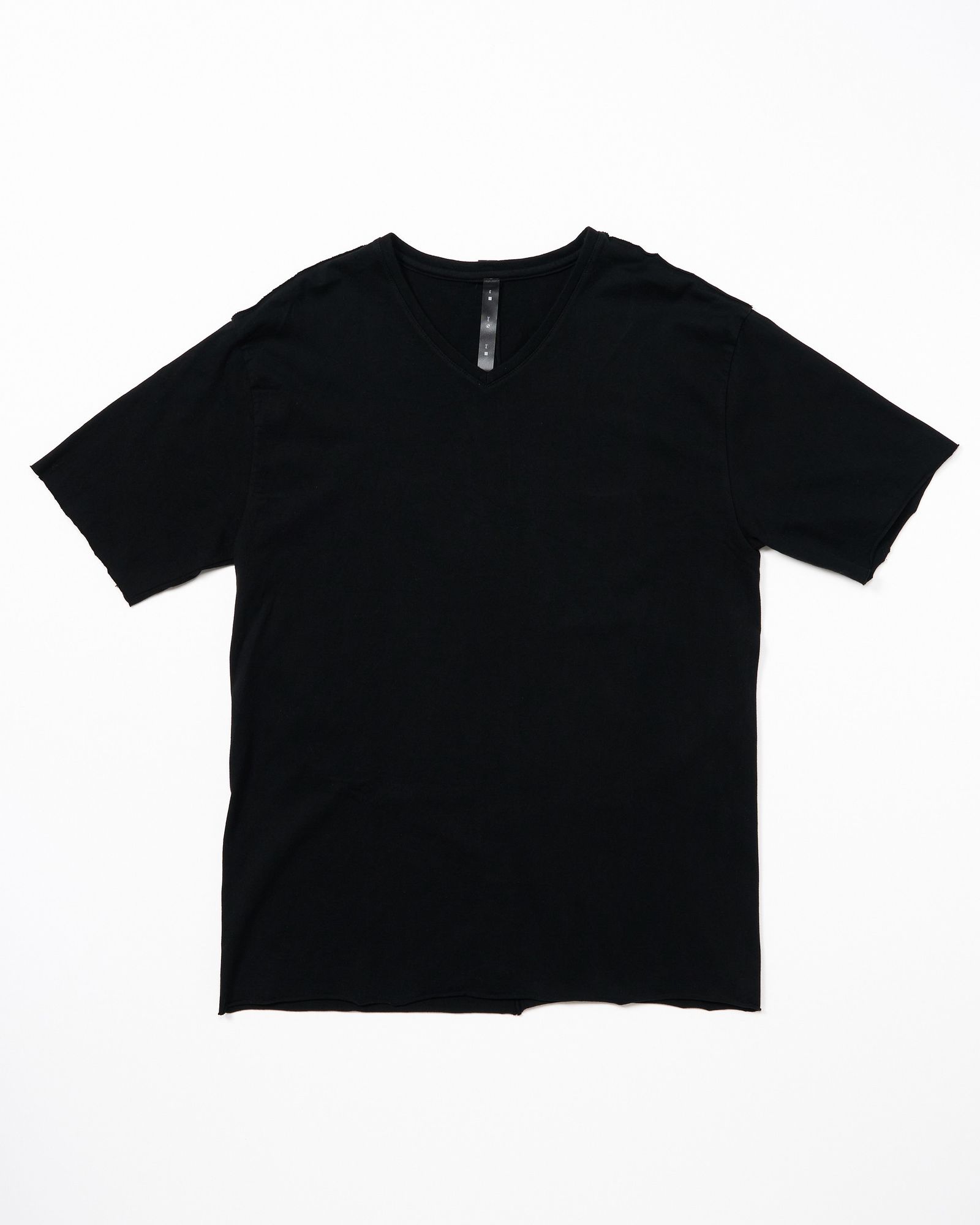 ☆先行予約☆ wjk  / カットオフVネック半袖Tシャツ / cut-off V-neck S/S / deep black【7002 js01k】