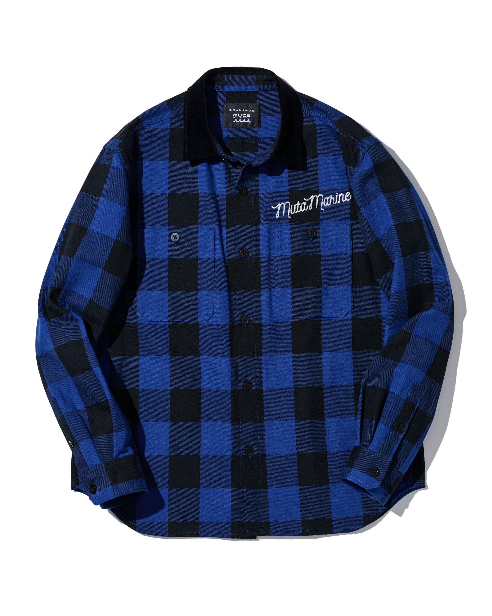 ☆先行予約☆ muta MARINE × ACANTHUS / チェックシャツ / Check Shirts / BLUE CHECK 【MA2668】