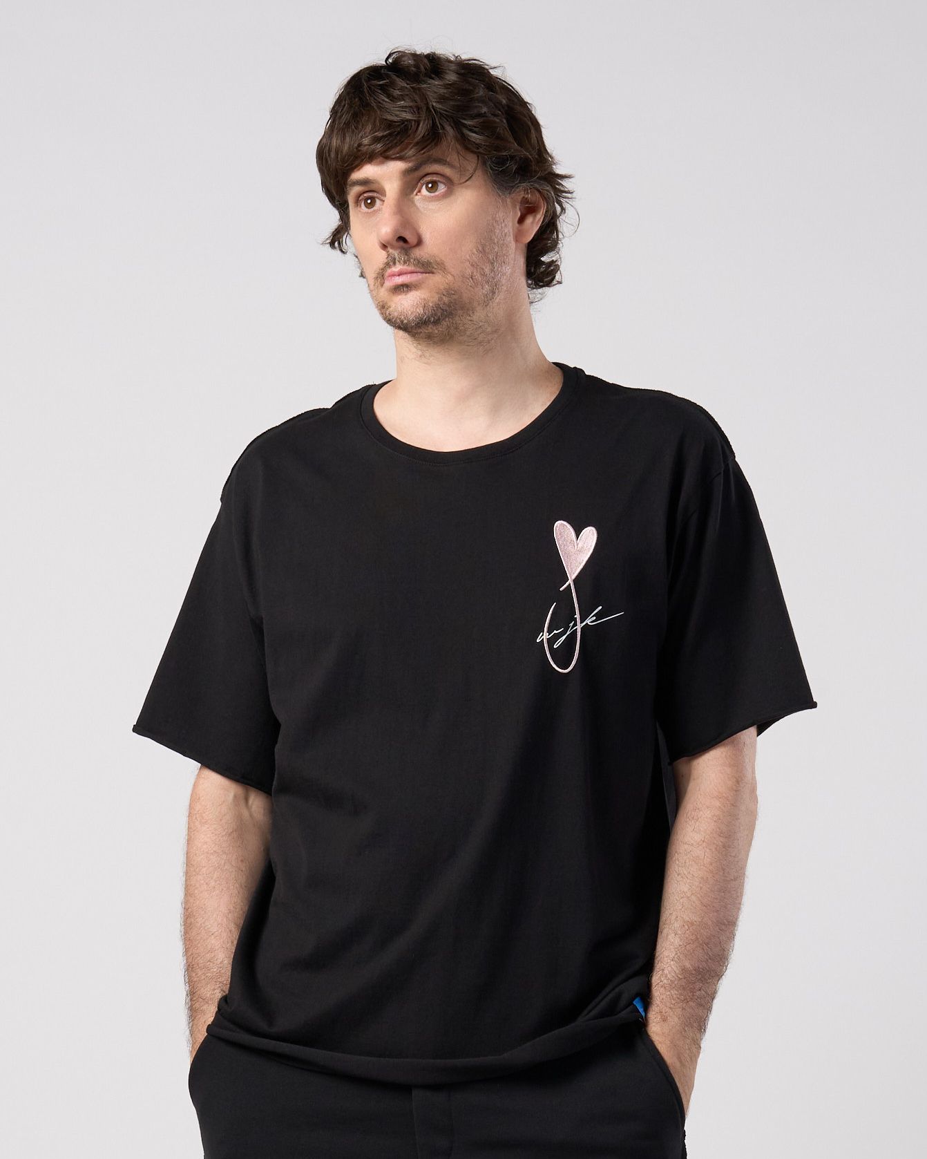 ☆先行予約☆Maison Honoré Paris× wjk  / ハートフィッシュ カットオフ 半袖Tシャツ / heart fish cut-off S/S / black×pink【710 hw01k】