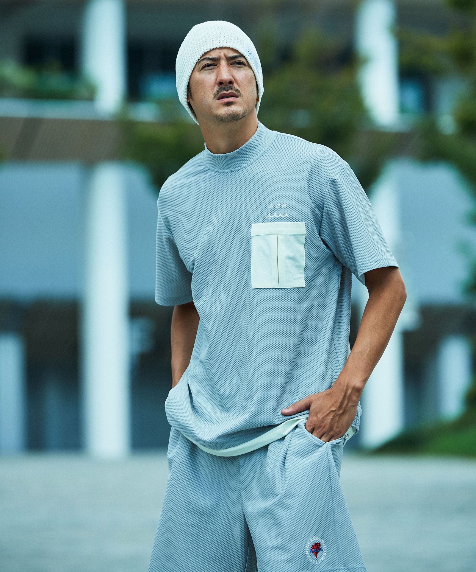 ACANTHUS - ACANTHUS × muta MARINE / muta Mesh Mockneck Top