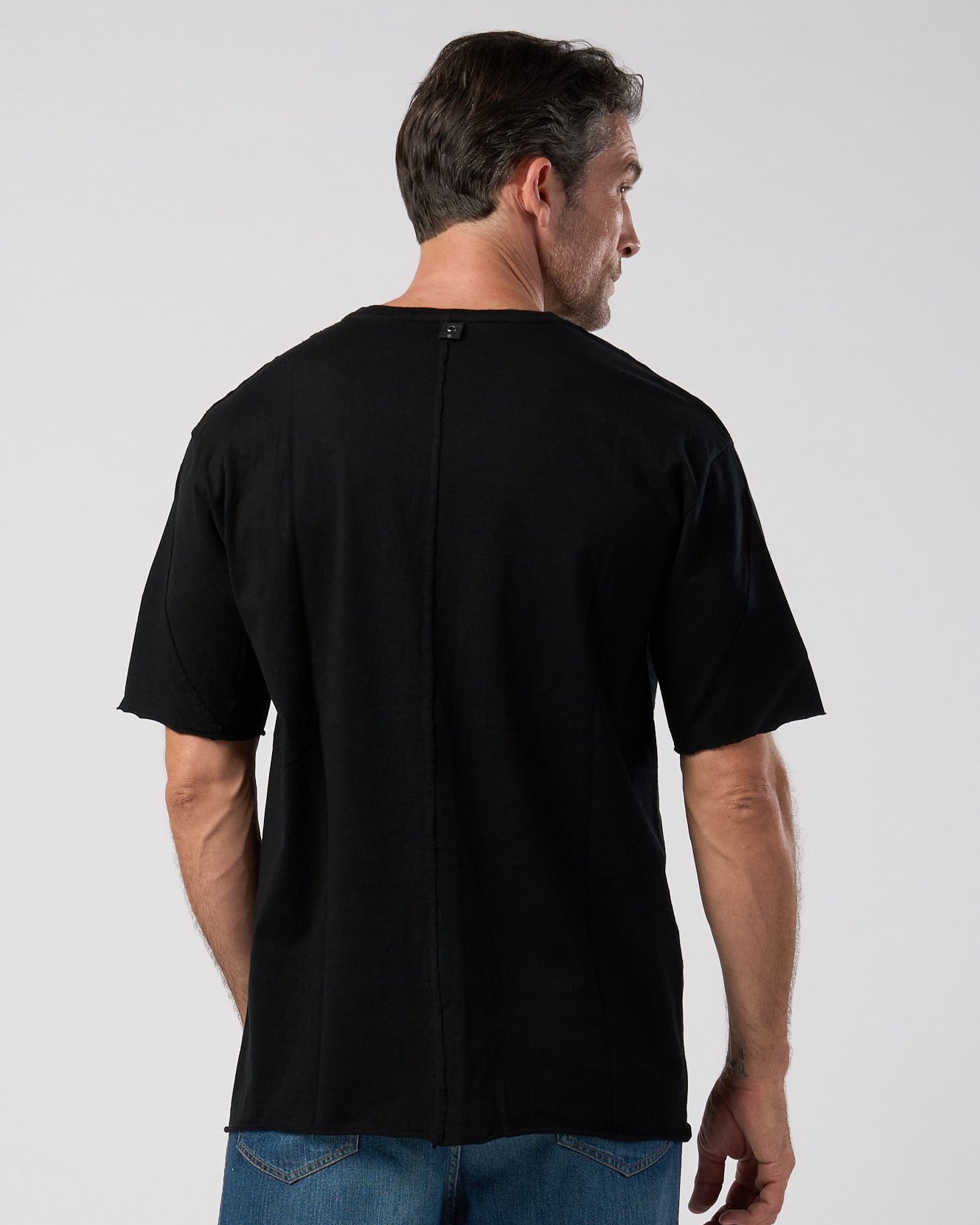 ☆先行予約☆ wjk  / カットオフVネック半袖Tシャツ / cut-off V-neck S/S / deep black【7002 js01k】