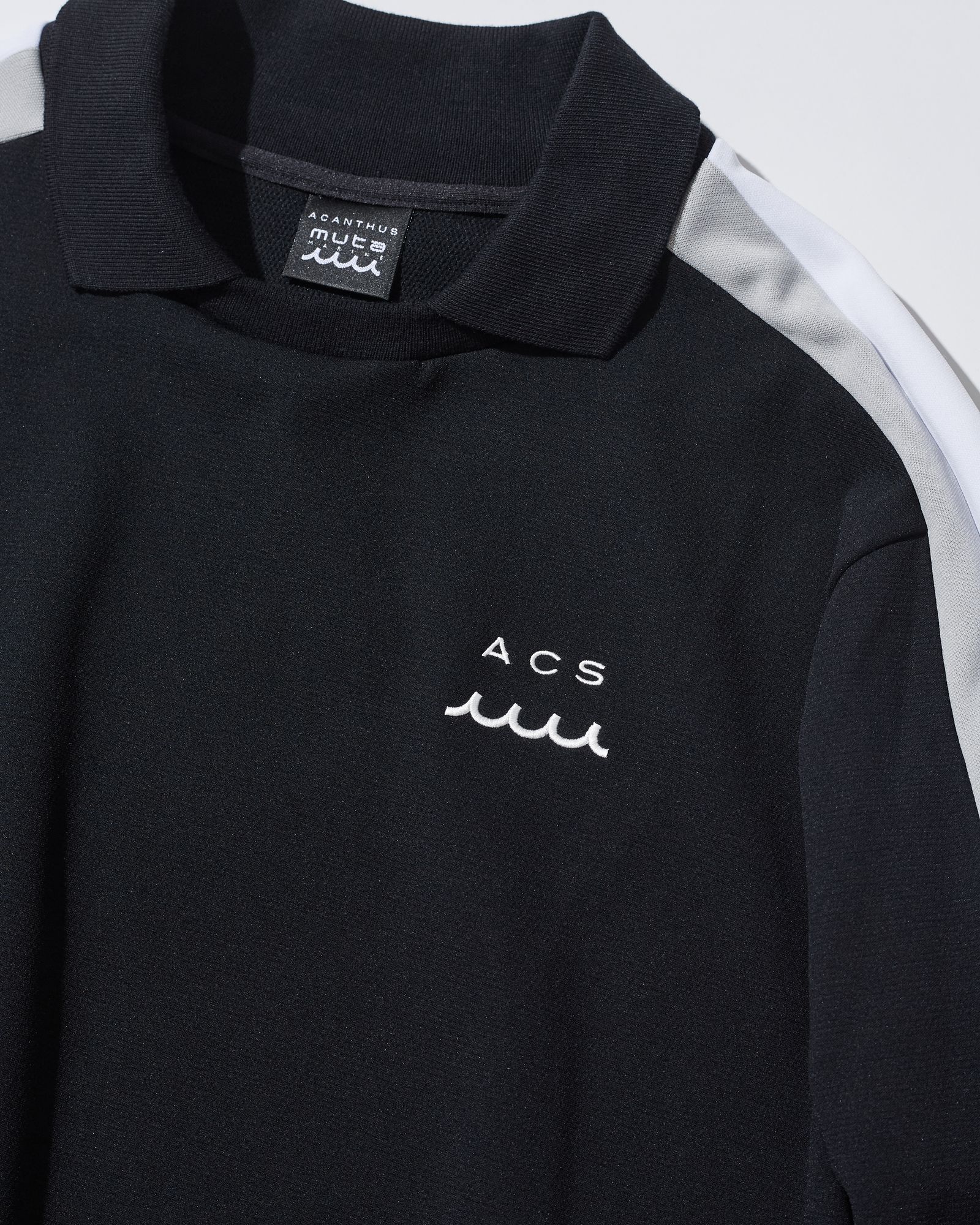 ☆先行予約☆muta MARINE × ACANTHUS  / ポロクルーネックスウェット / Polo Crewneck / BLACK 【MA2607】