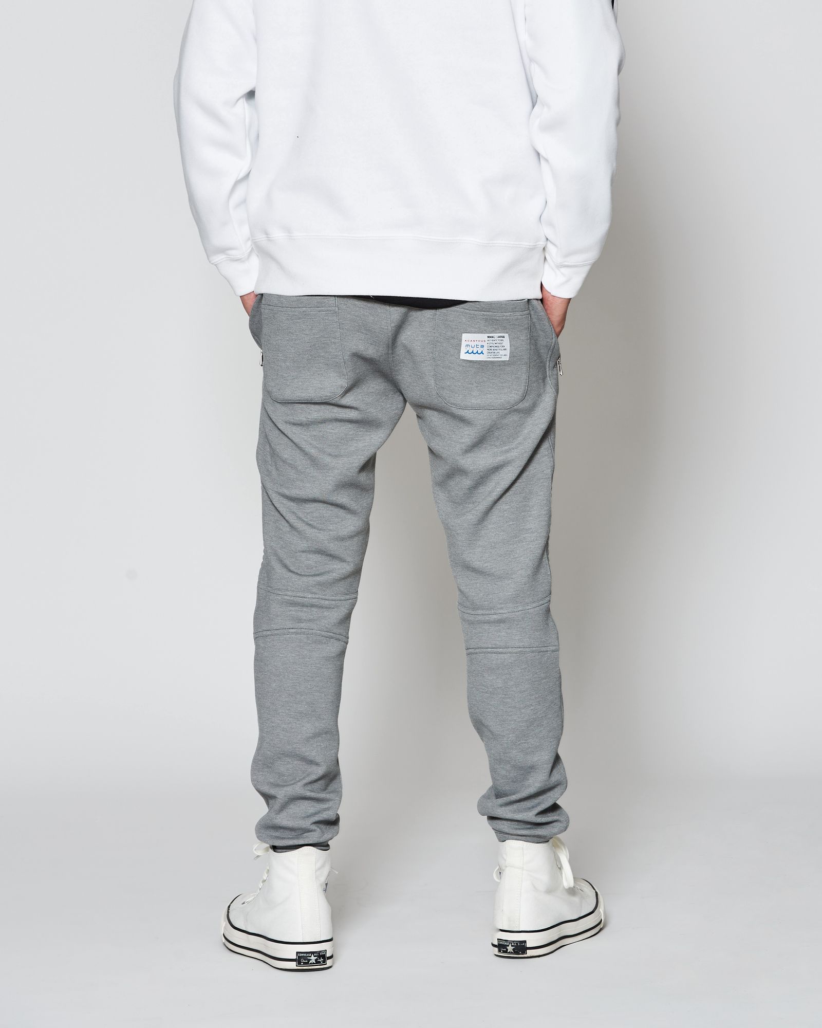 ☆先行予約販売2025年8月下旬～9月下旬頃入荷予定☆ ACANTHUS × muta MARINE / muta Double-knit Biker Pants / バイカーパンツ / GRAY 【MA2533】