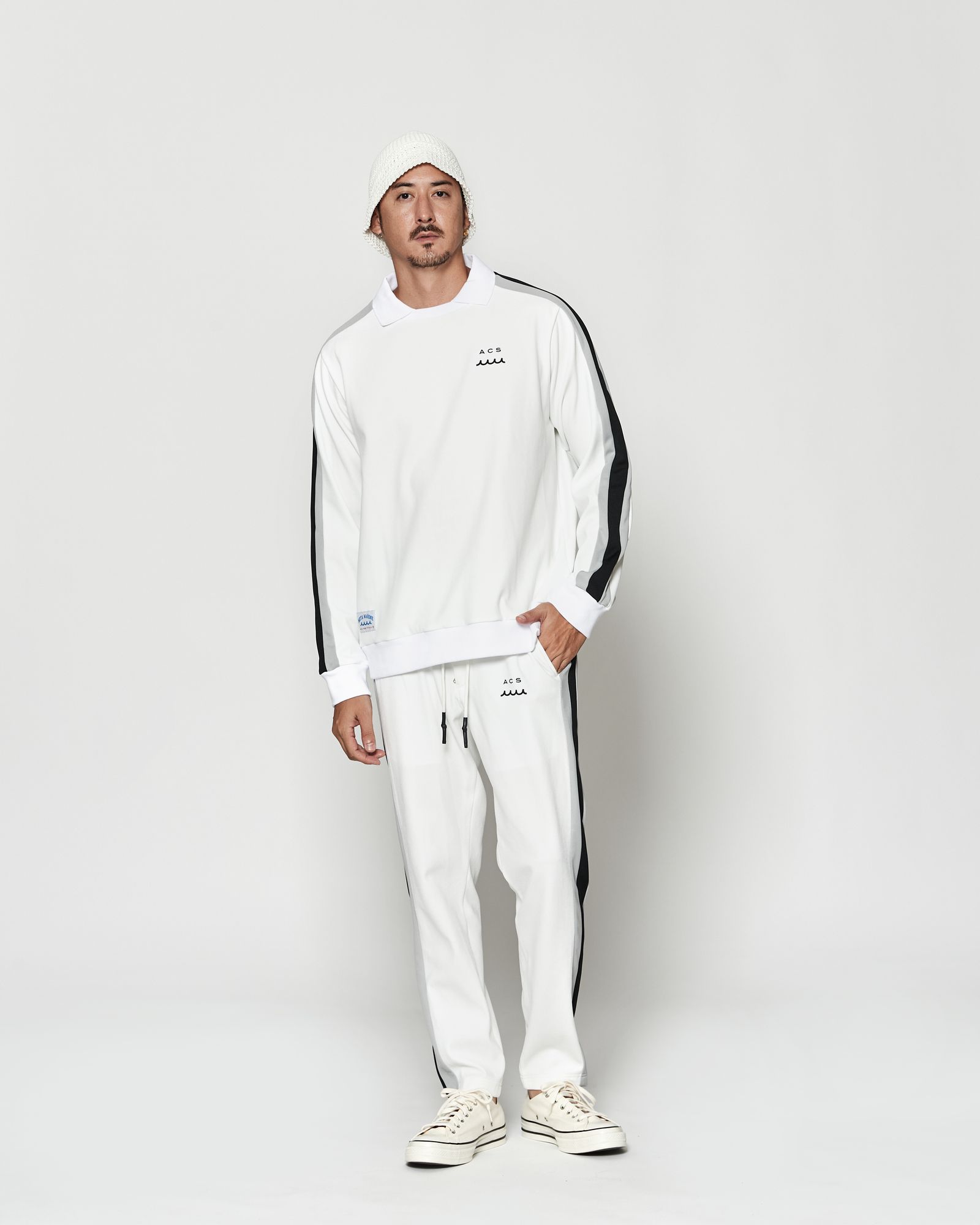 ☆先行予約☆muta MARINE × ACANTHUS  / ポロクルーネックスウェット / Polo Crewneck / WHITE 【MA2607】