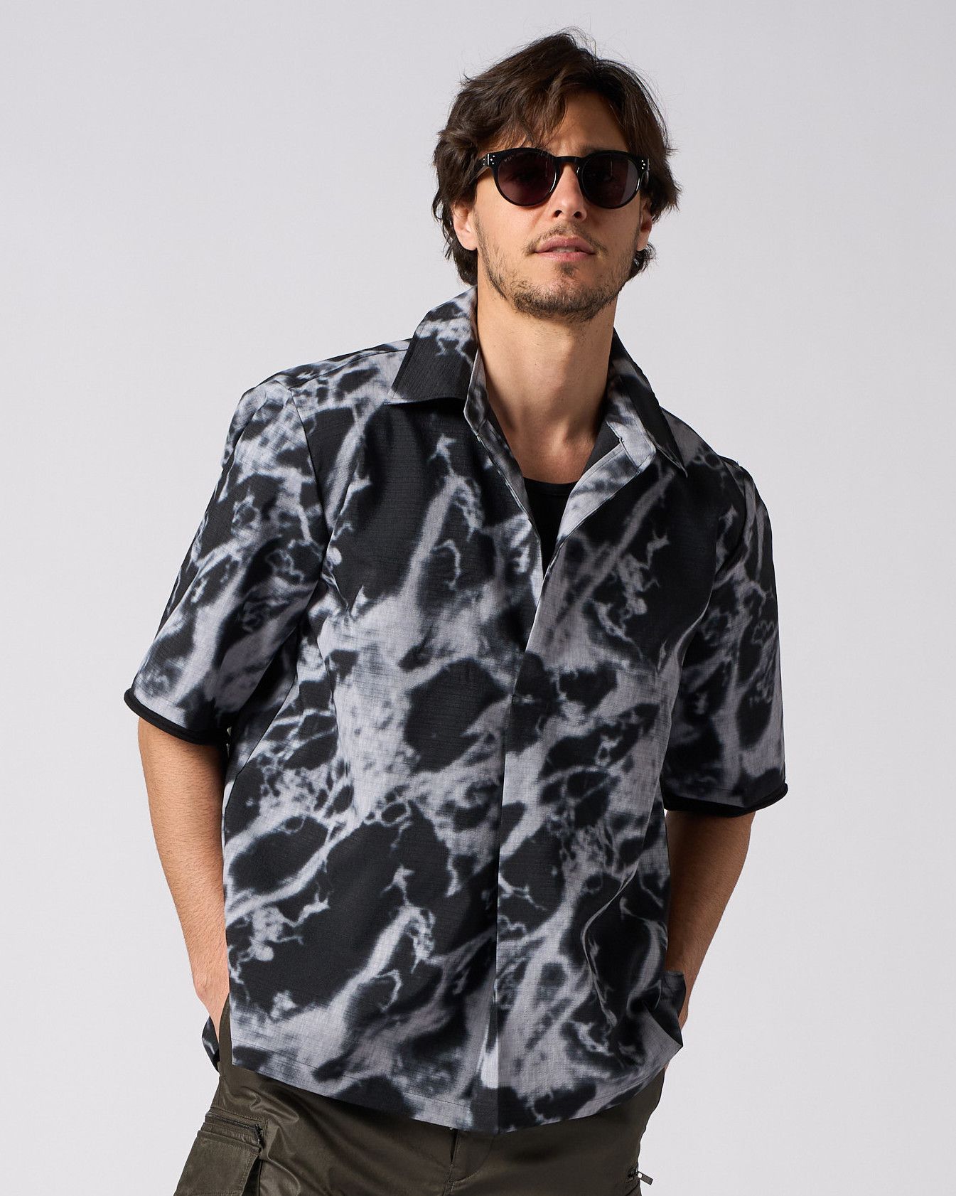 ☆先行予約☆ スキッパー シャツハーフスリーブシャツ /  skipper shirt H/S / MONO PRINT [4907 pe49i]