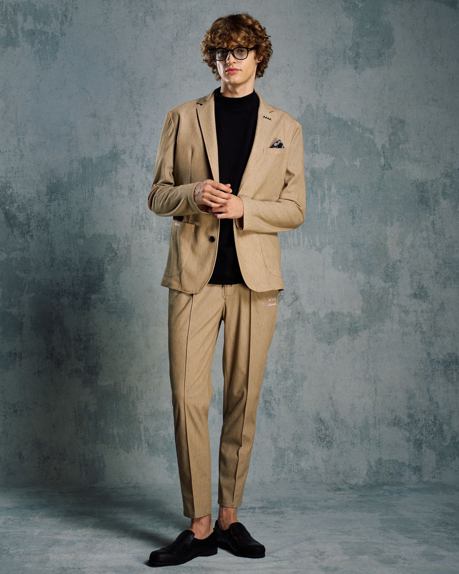 ☆先行予約☆ muta × wjk  / カットオフ モックネックシャツ / cut-off mock S/S(printed) / DEEP BLACK [704 mw03i]