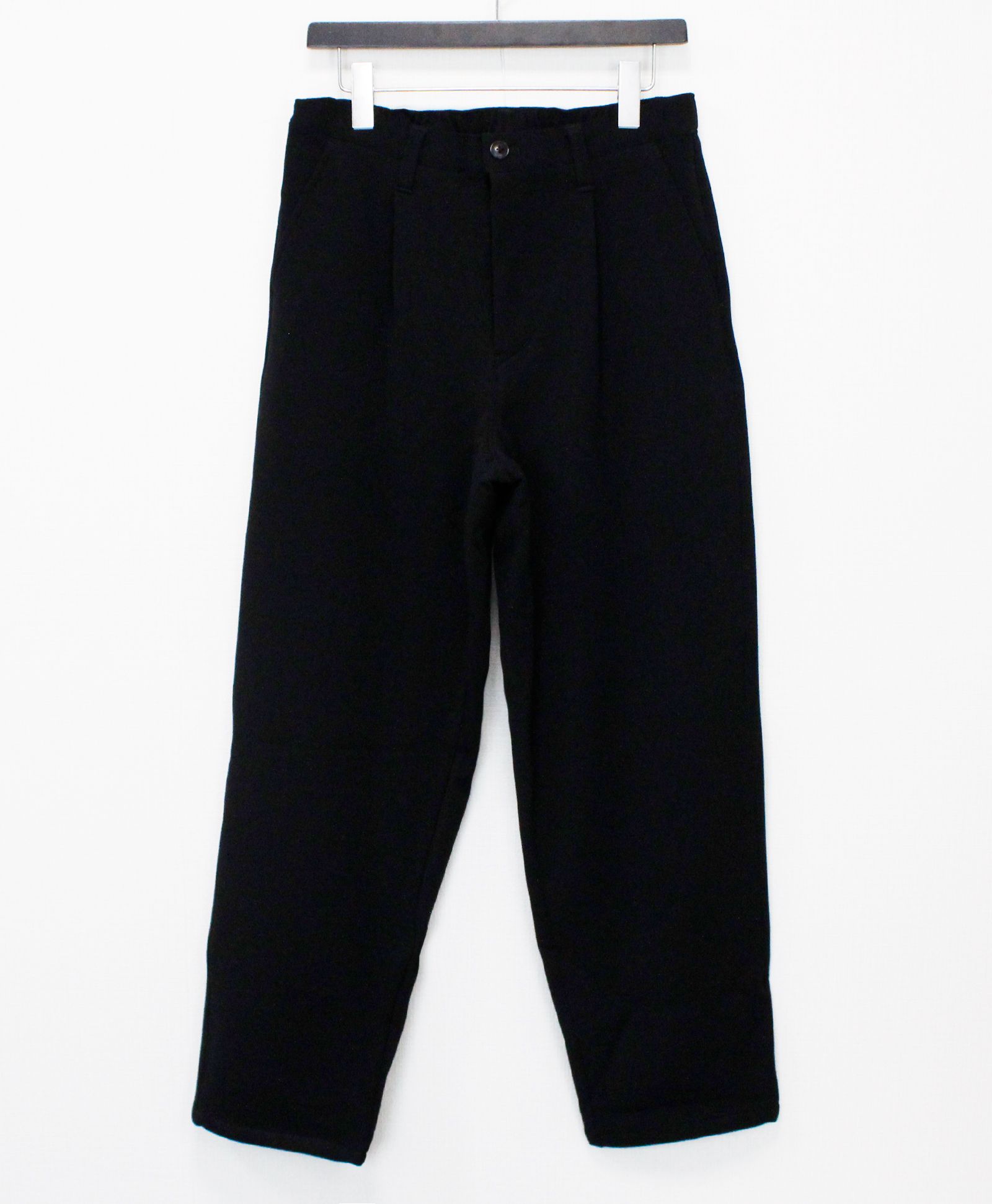 VISLYカシミヤタッチワンタックワイドパンツ / ブラック[65512]