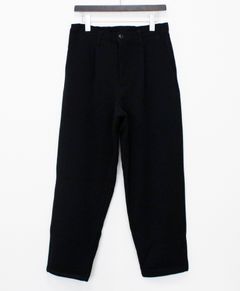 VISLYカシミヤタッチワンタックワイドパンツ / ブラック[65512]