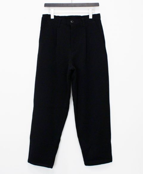 VISLYカシミヤタッチワンタックワイドパンツ / ブラック[65512]