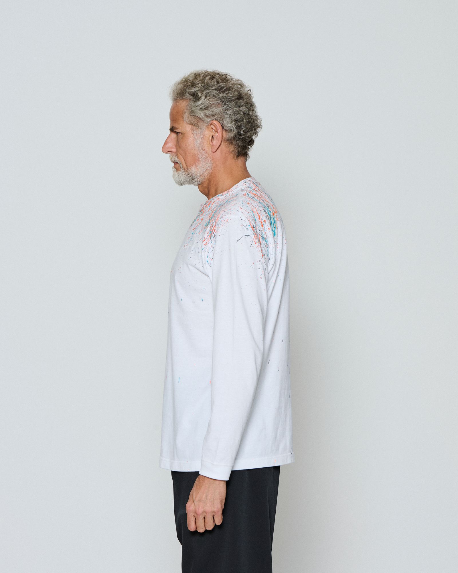 ☆先行予約☆  スプラッシュペイントロンTee / Splash paint L/S Tee / WHITE 【CT2610】