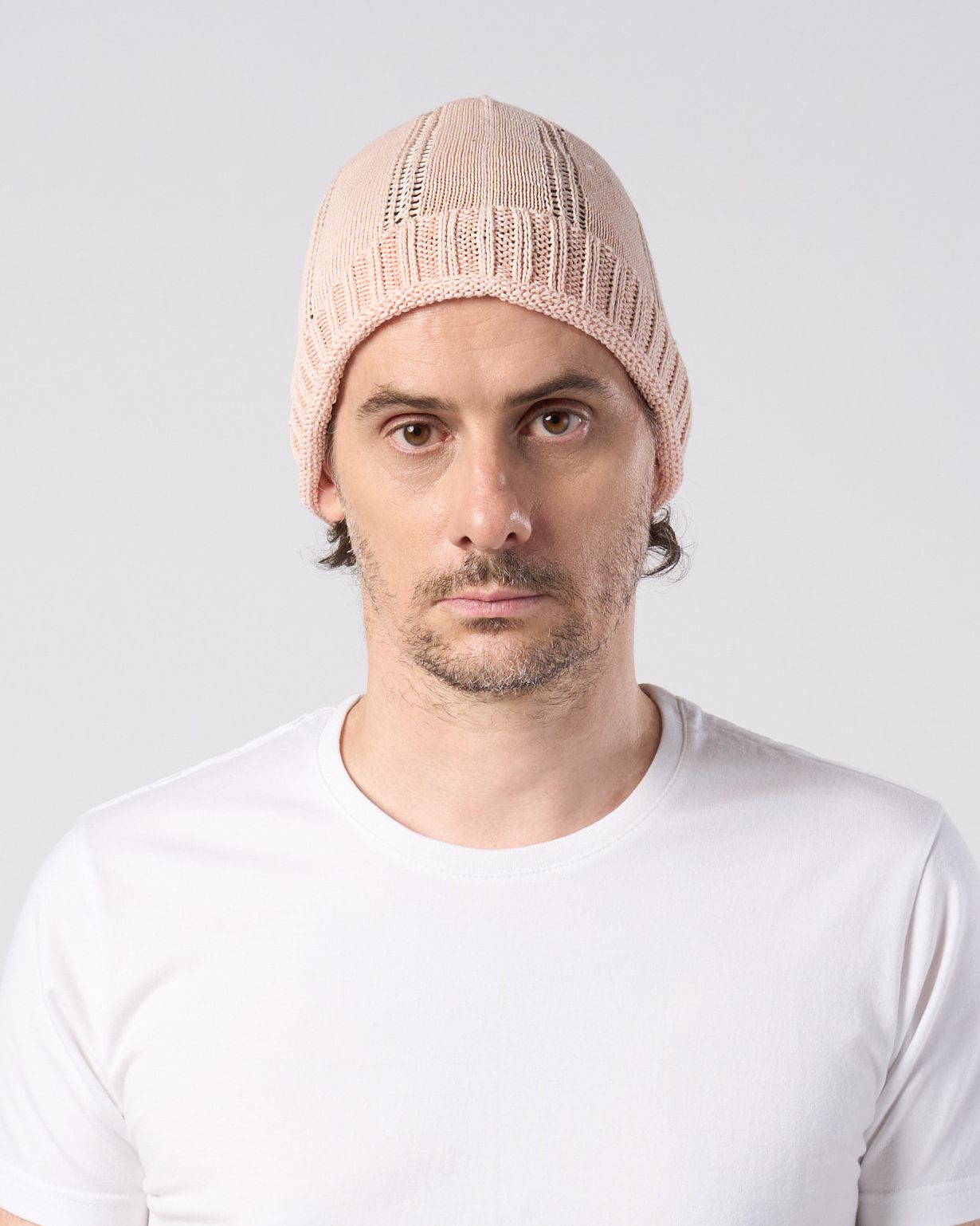 ☆先行予約☆ wjk  / ストライプニットビーニー / ニットキャップ / GIMA stripe knit beanie / dust pink【8004 kw86k】