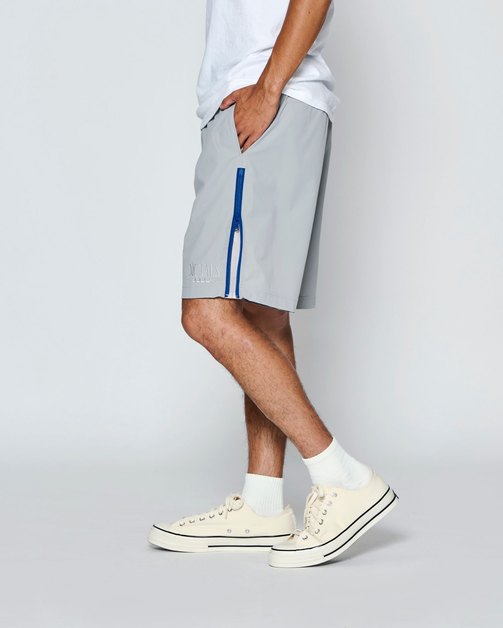 ☆先行予約☆muta MARINE × ACANTHUS  / サイドジップショーツ /  Side Zip Shorts / GREY【MA2707】