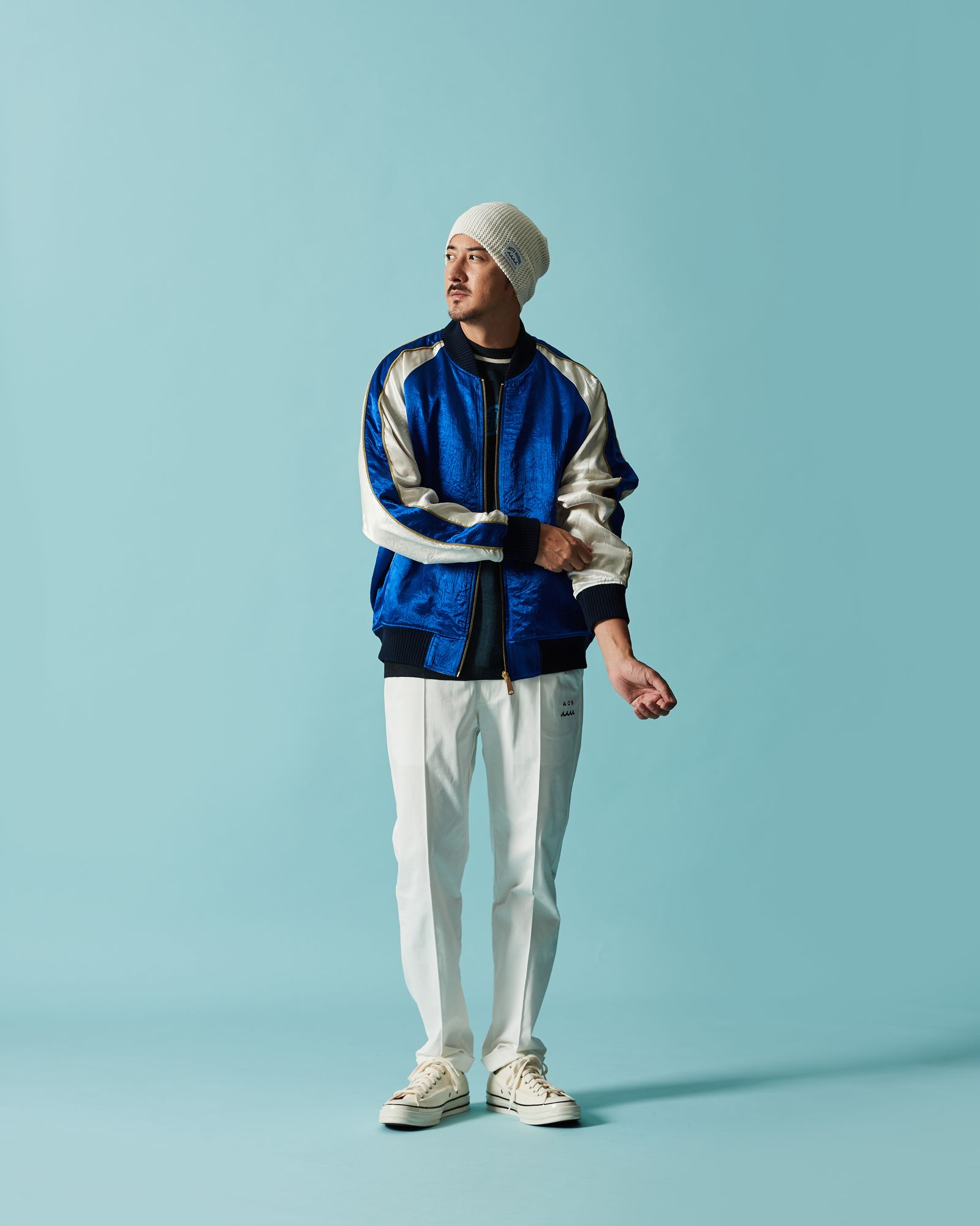 ☆先行予約☆muta MARINE × ACANTHUS  / リバーシブルスーベニアジャケット / Souvenir Jacket / BLUE 【MA2629】