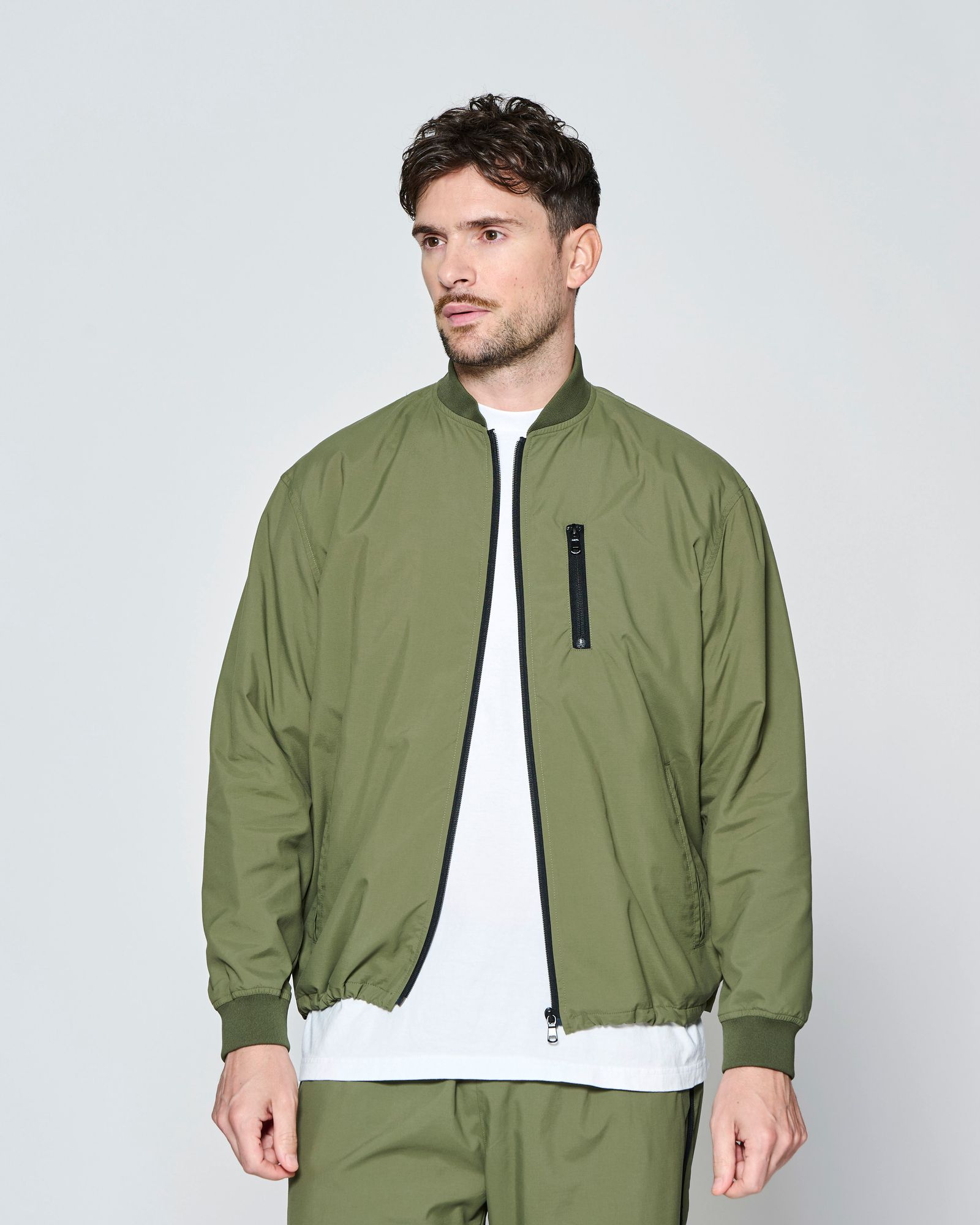 ☆先行予約☆ SUPPLEX® ナイロン ジップジャケット  /  SUPPLEX® Nylon Contrast Zip Jacket / OLIVE 【JK2703】