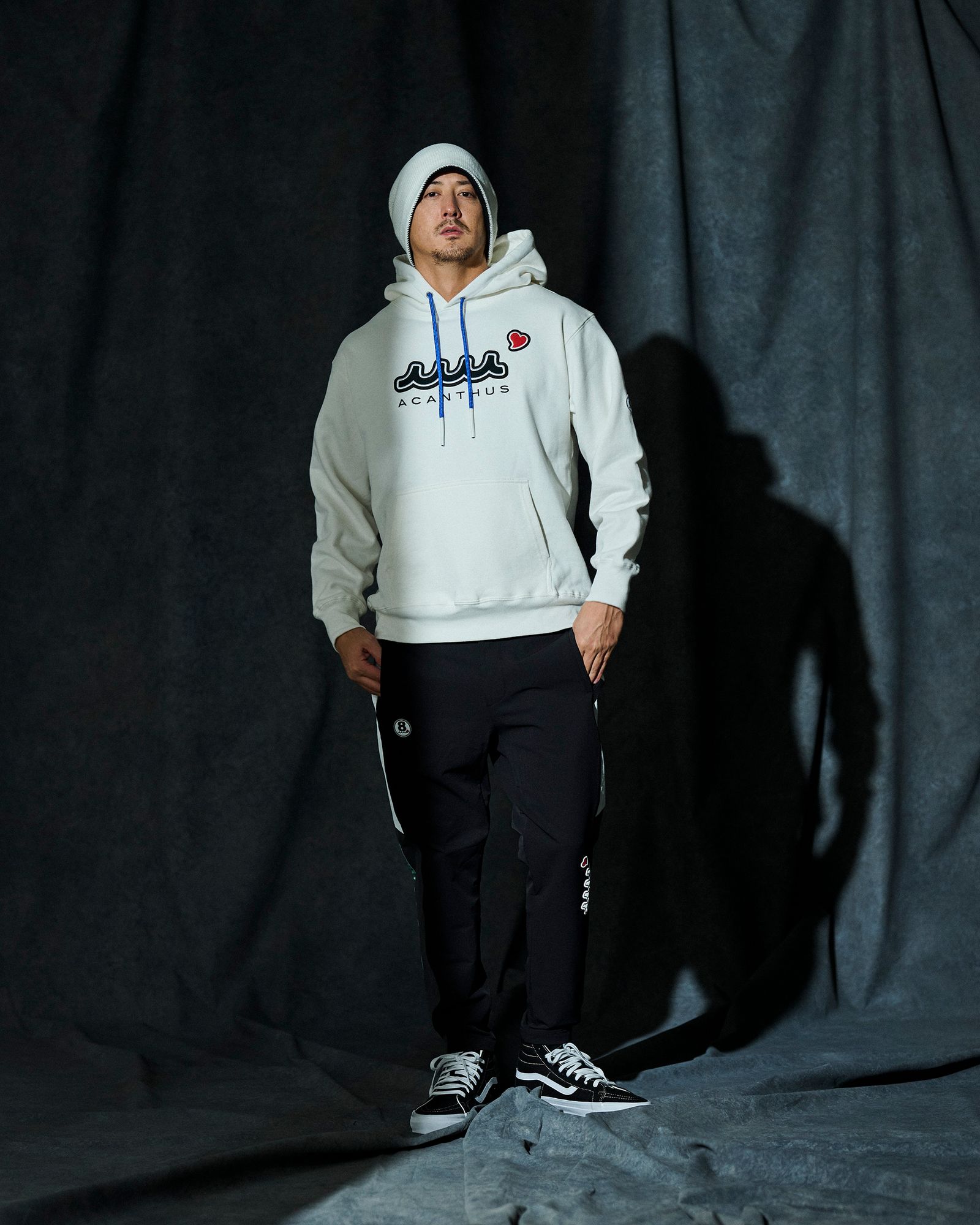 ☆先行予約☆ muta MARINE × ACANTHUS / スイートエクストラロゴフーディー / パーカー / Sweet Extra Logo Hoodie / WHITE 【MA2697】