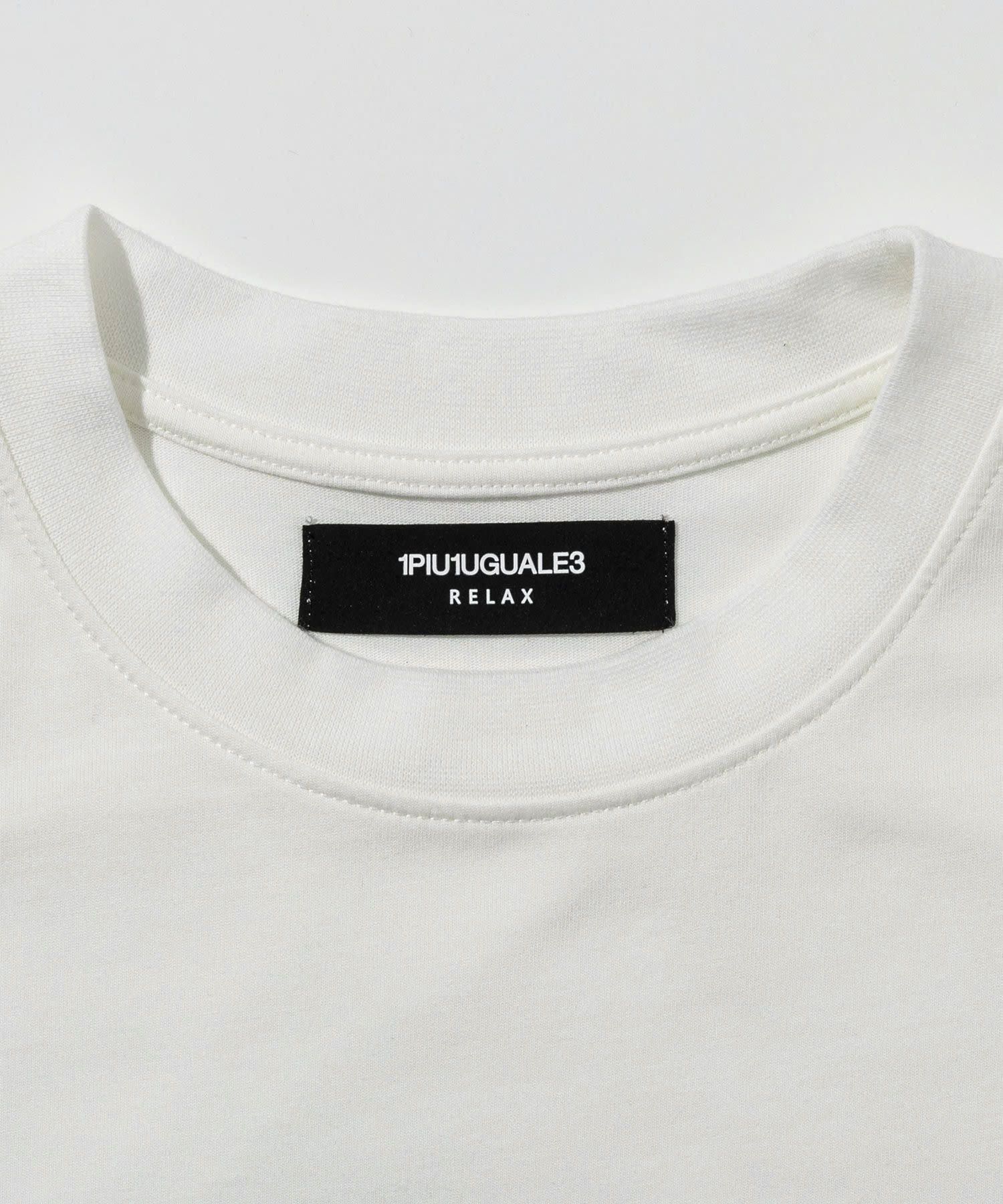 1PIU1UGUALE3 RELAX × Mark Gonzales / グラデーションラインストーン半袖Tシャツ / ホワイト【UST-26015】