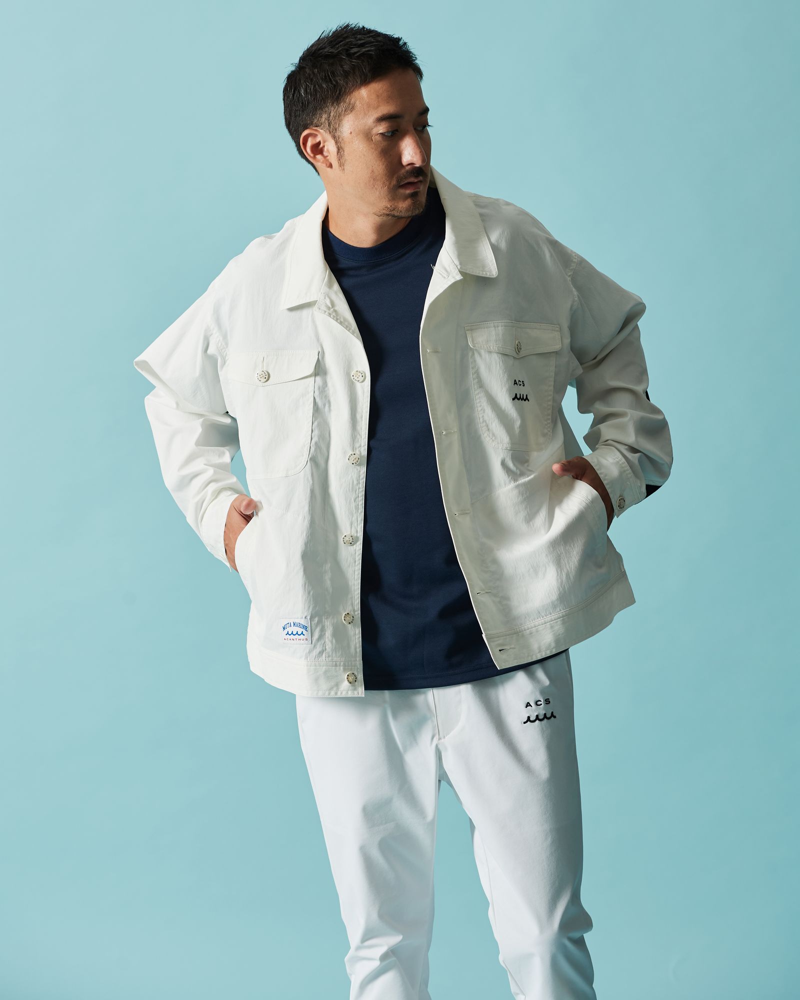 ☆先行予約☆muta MARINE × ACANTHUS  / トラッカージャケット / Trucker Jacket / WHITE【MA2601】