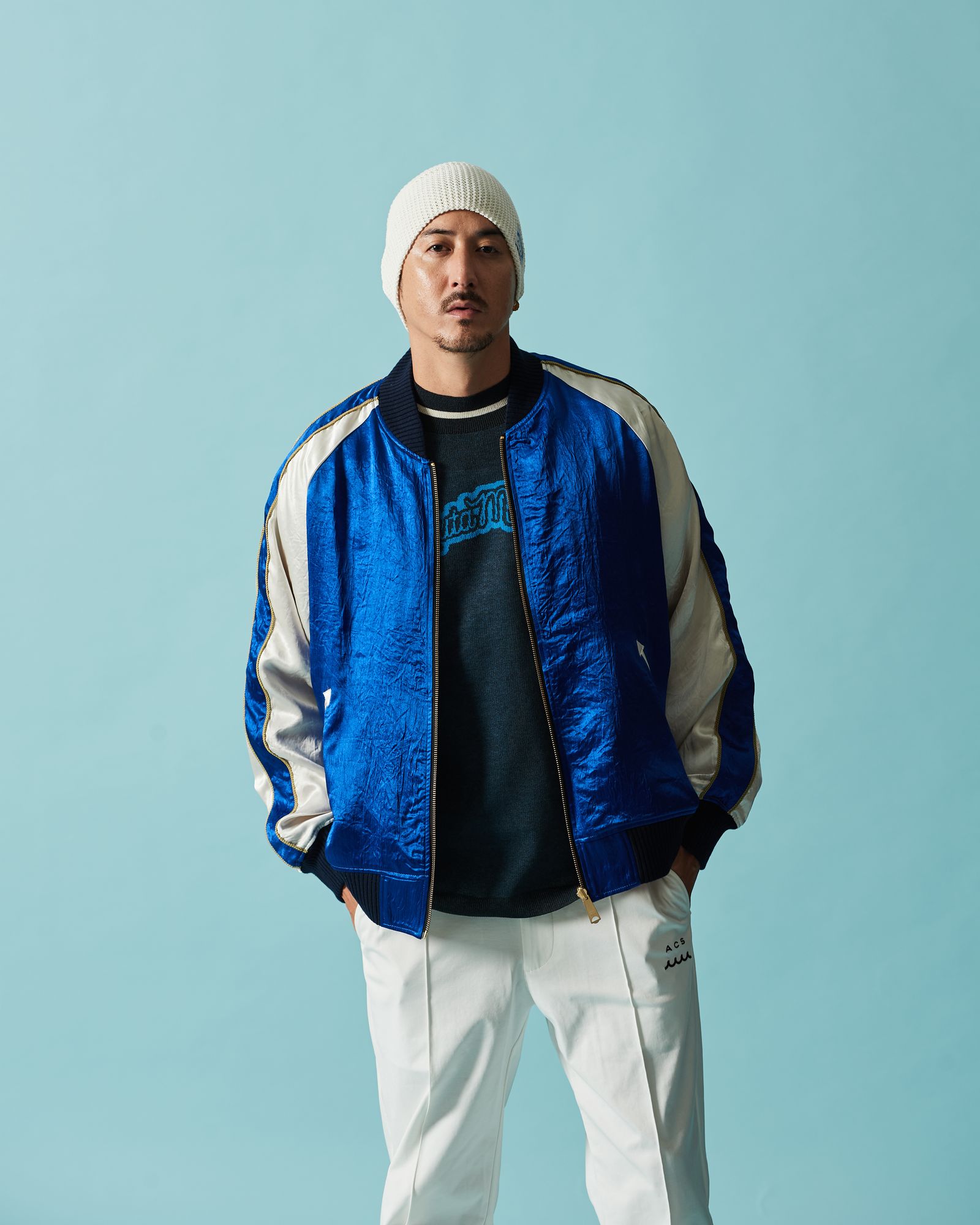 ☆先行予約☆muta MARINE × ACANTHUS  / リバーシブルスーベニアジャケット / Souvenir Jacket / BLUE 【MA2629】