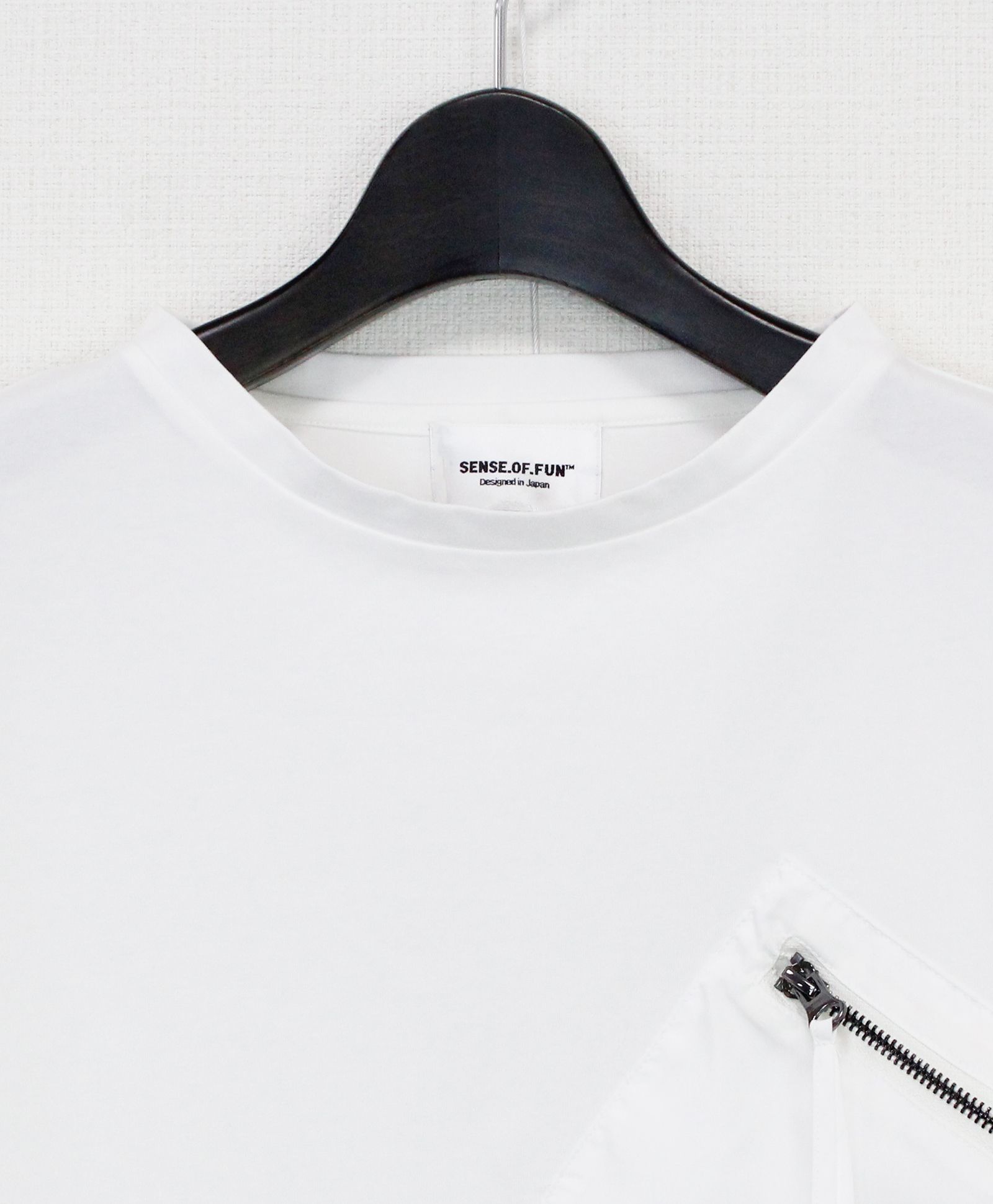 胸ポケットZIPショートスリーブTシャツ / ホワイト【341038】