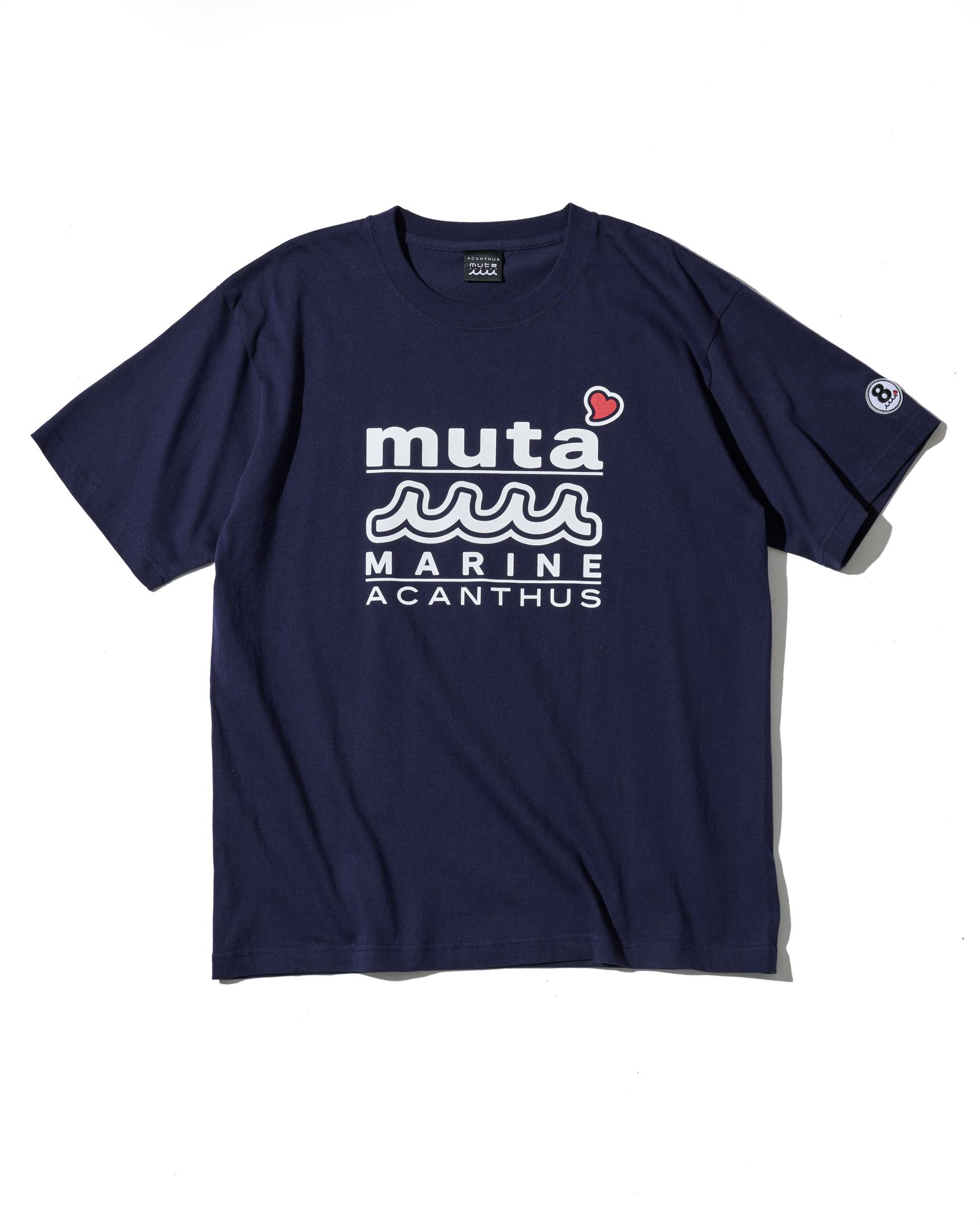 ☆先行予約☆muta MARINE × ACANTHUS  / Wネームロゴ半袖Tシャツ /  W-name logo S/S tee / NAVY【MA2728】