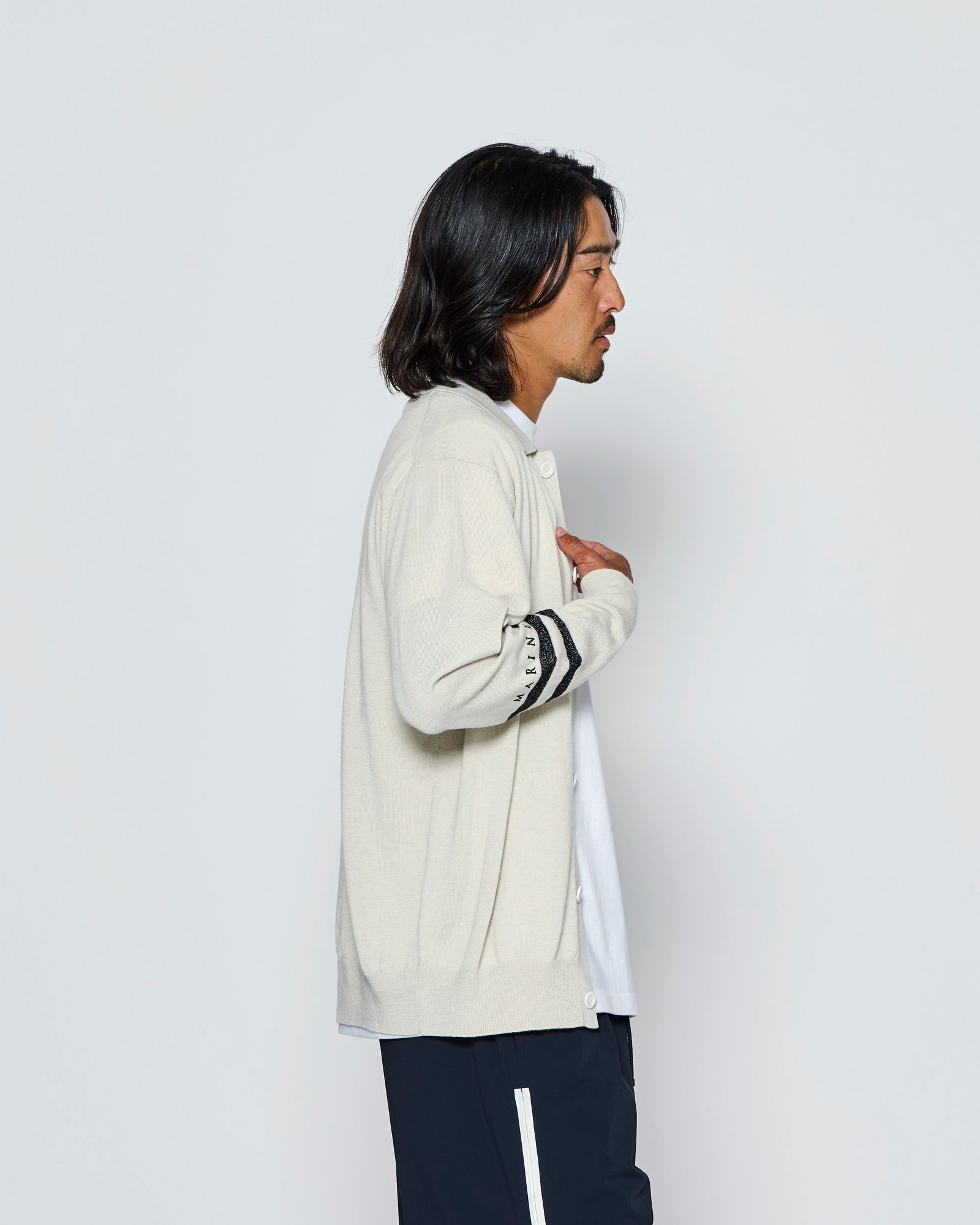 ☆先行予約☆muta MARINE × ACANTHUS  / ニットカーディガン / muta knit cardigan / LIGHT BEIGE【MA2725】