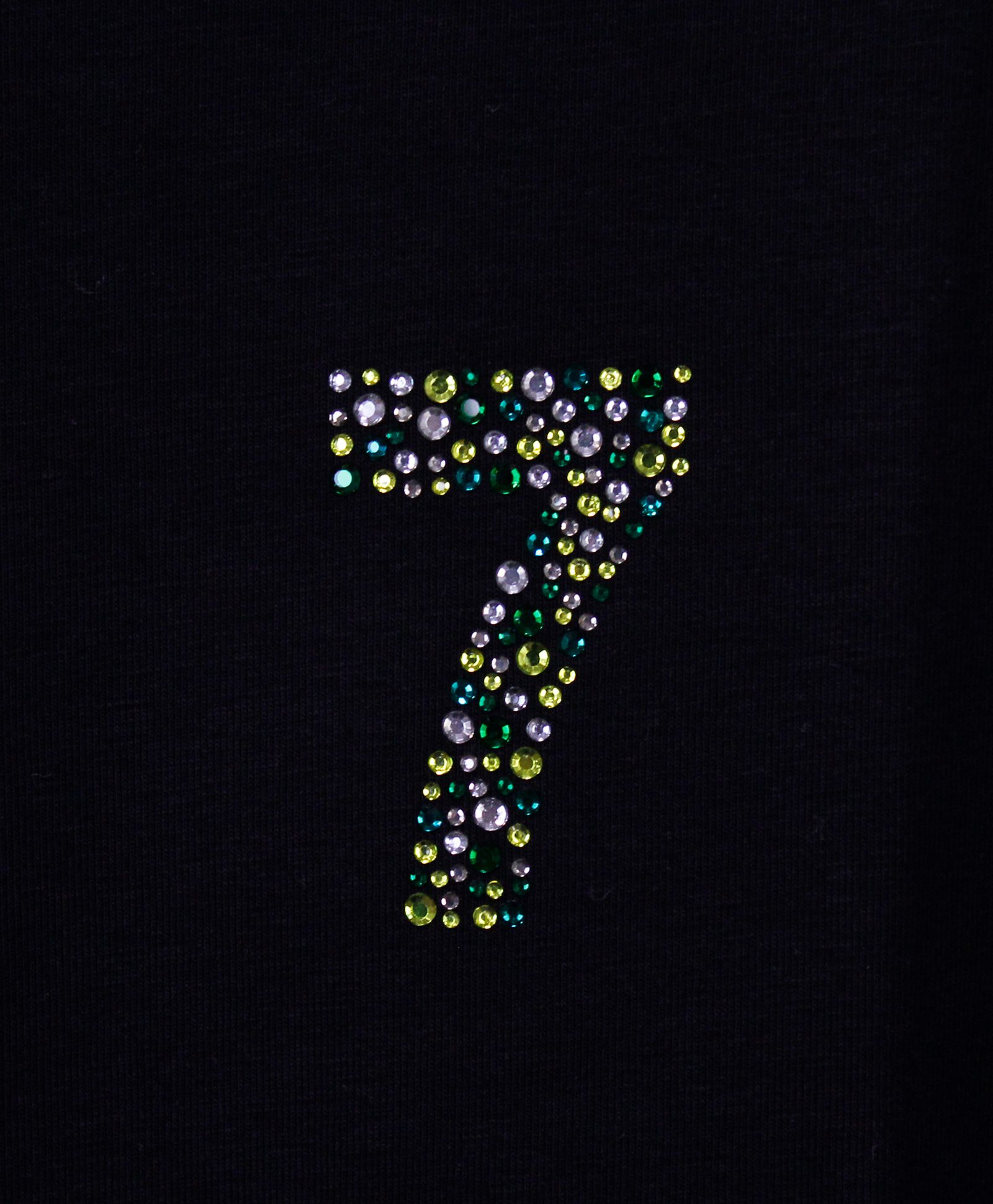 ラインストーン『7』 L/S Tシャツ / ロンT / ブラック [UC52-N544]