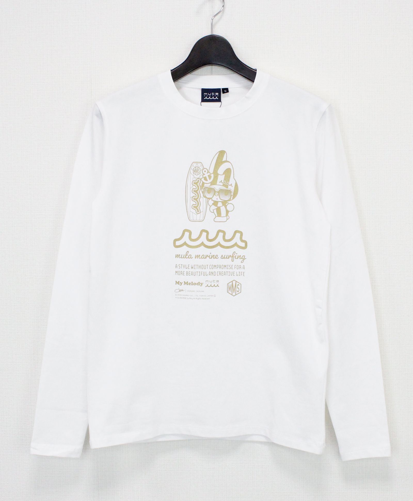 My Melody × muta MARINE SURFING ストレッチロングスリーブTシャツ / ホワイト [MMMP-434771]