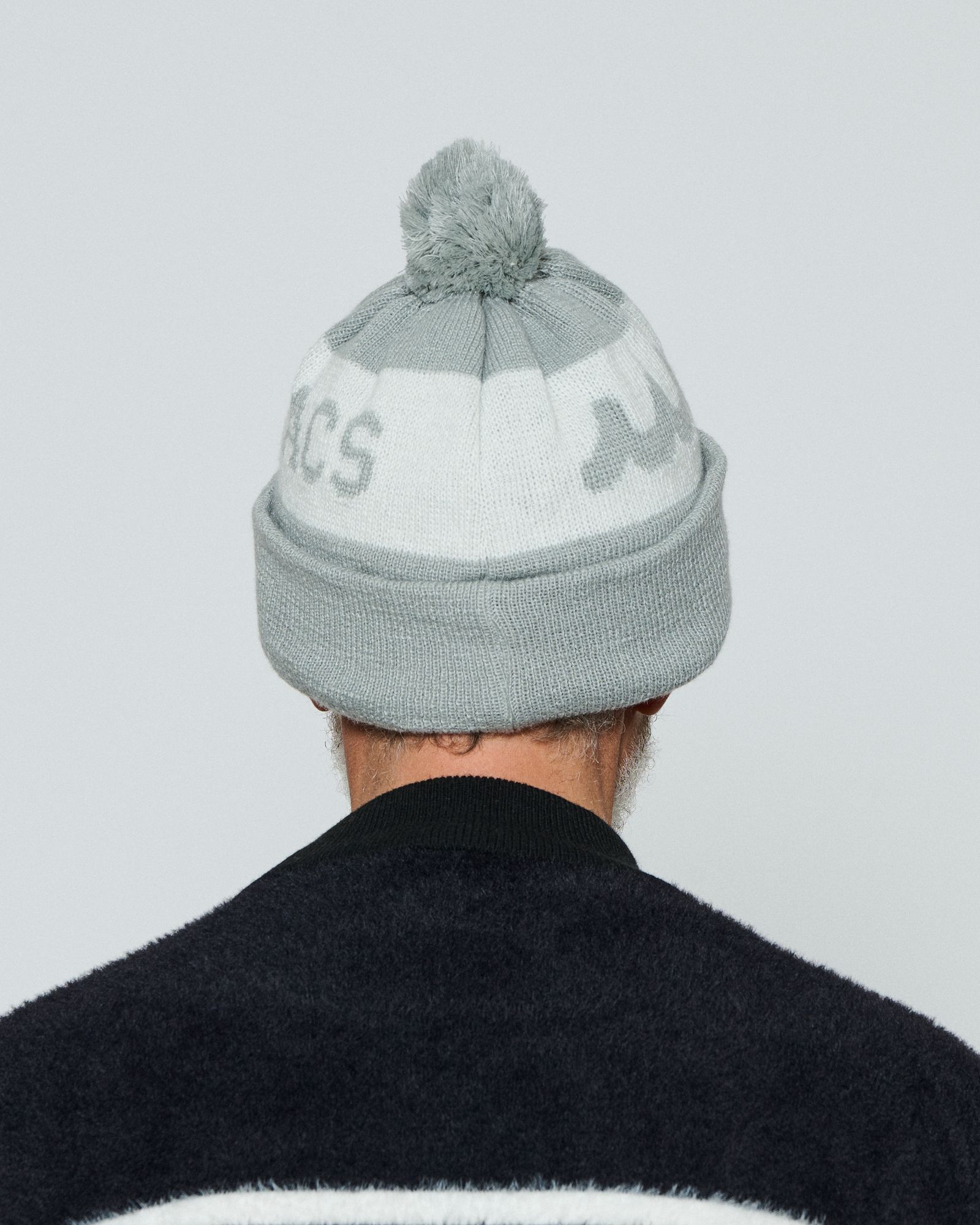 ☆先行予約☆ muta MARINE × ACANTHUS / ニットキャップ / Wave Logo Pom-pom Knit Cap / GREY 【MA2664】