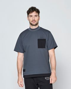 ☆先行予約☆muta MARINE × ACANTHUS  / メッシュモックネック半袖Tシャツ /  Mesh Mockneck S/S Top / CHARCOAL【MA2714】