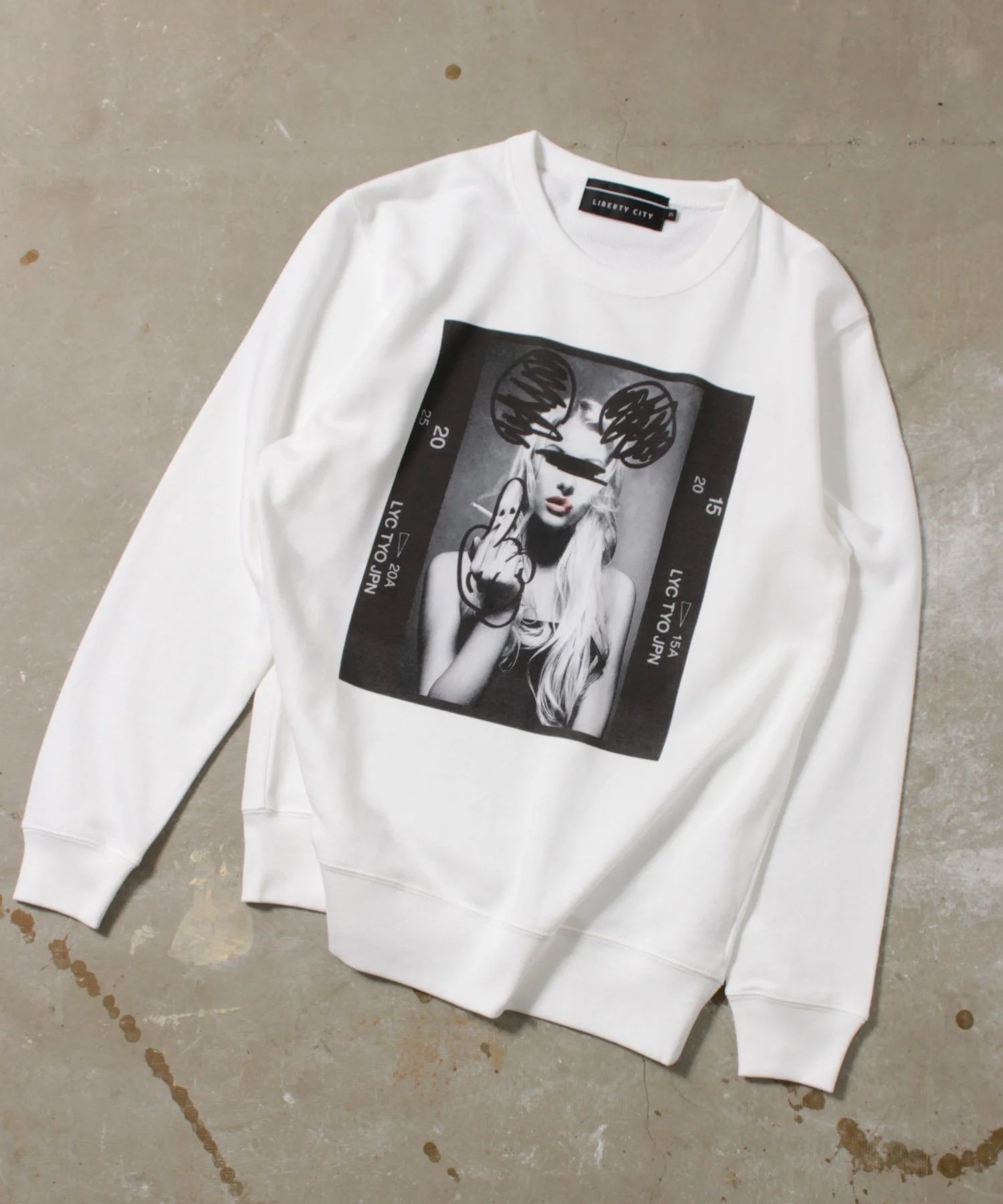 [SMOKING&DOODLING] ライト・スウェット・クルーネック / スウェット /トレーナー / WHITE [243818RG]