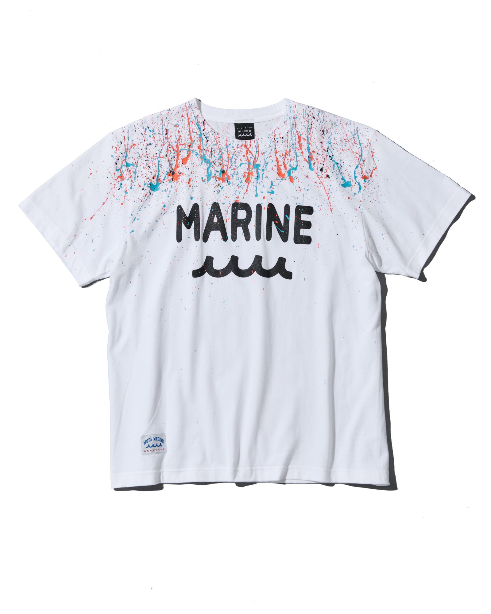 ☆先行予約☆muta MARINE × ACANTHUS  / スプラッシュマリンロゴTシャツ  /  Splash Marine Logo Tee / WHITE【MA2614】