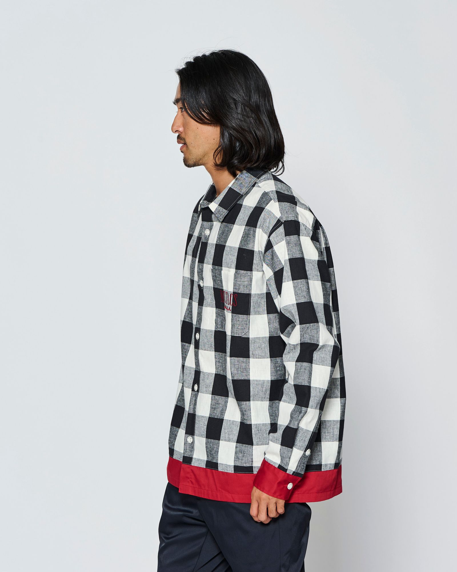 ☆先行予約☆muta MARINE × ACANTHUS  / 配色切替シャツ /  Color Switching Shirt / RED【MA2708】