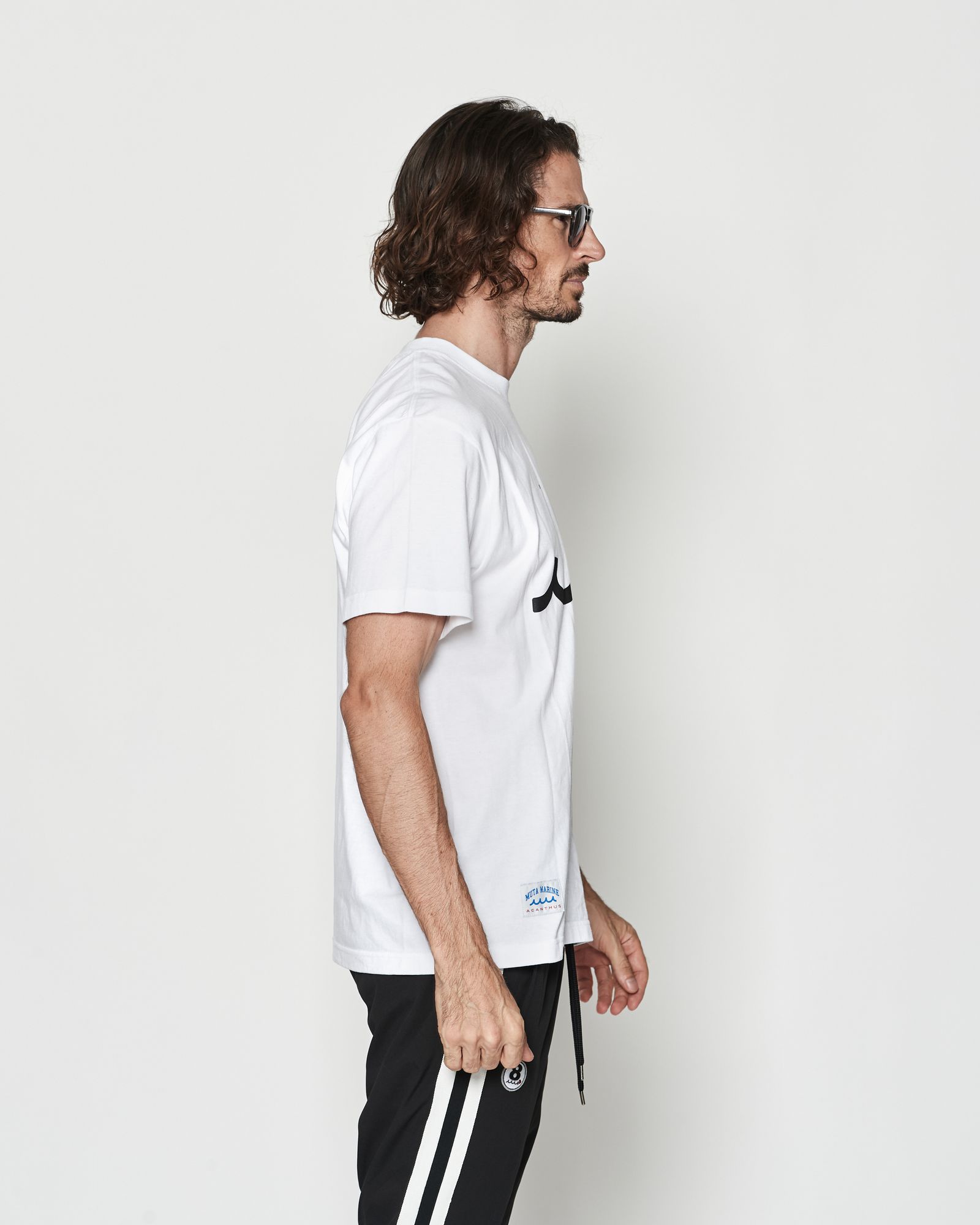 ☆先行予約☆muta MARINE × ACANTHUS  / メッシュトリミングポケットTシャツ  /  Mesh Trimming Pocket Tee / WHITE【MA2615】