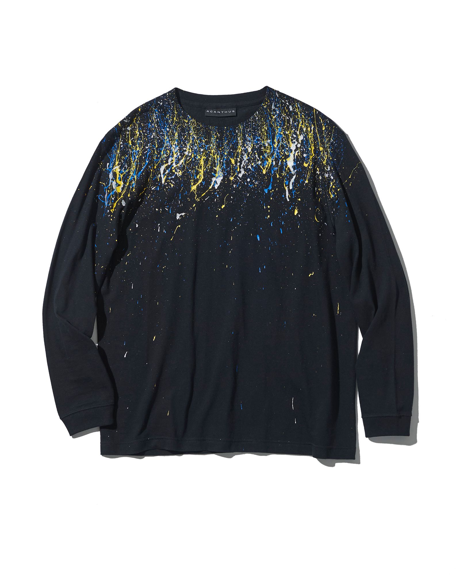 ACANTHUS / Splash paint L/S Tee / ロンT / BLACK 【CT2509】
