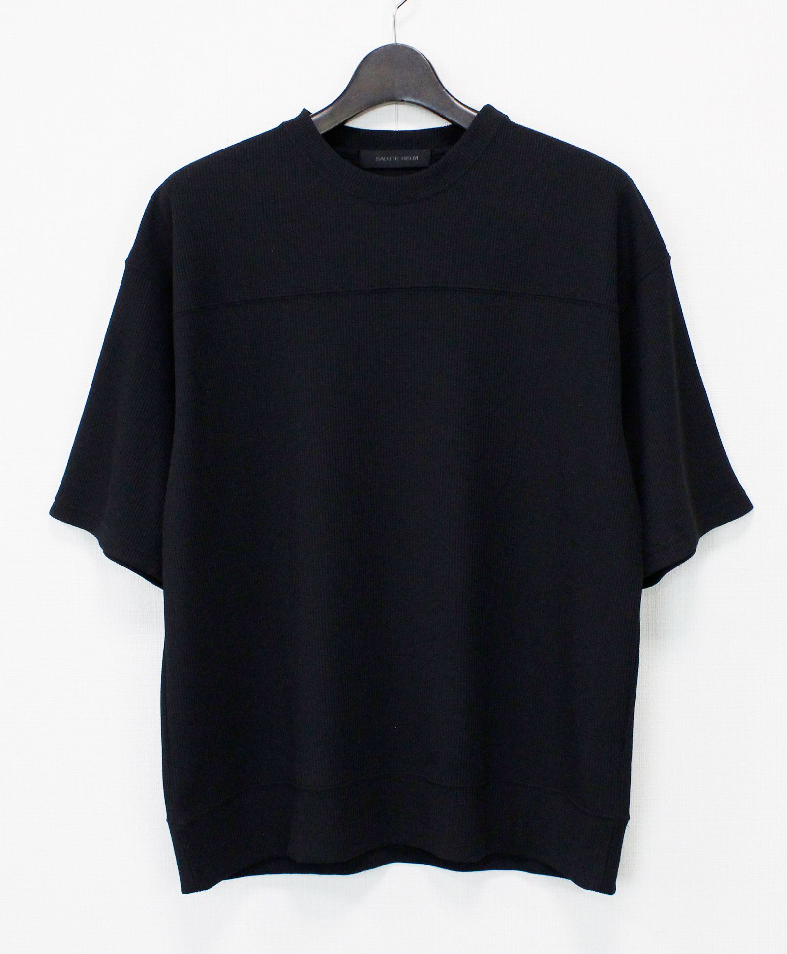 マルーデコットン30sワッフル 半袖Tシャツ  / ブラック [76003]