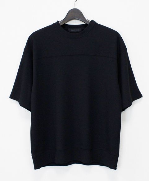 マルーデコットン30sワッフル 半袖Tシャツ  / ブラック [76003]