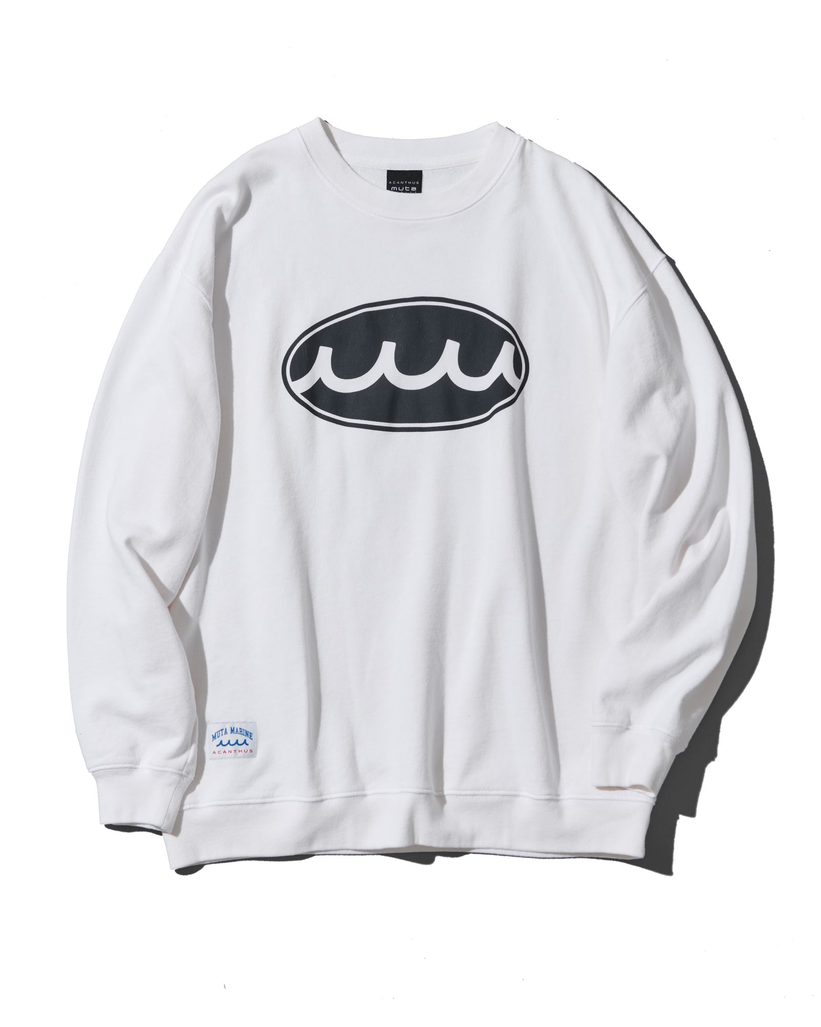 ☆先行予約☆muta MARINE × ACANTHUS  / エイジングサークルロゴクルーネックスウェット / Aging Circle Logo Crewneck / WHITE 【MA2611】