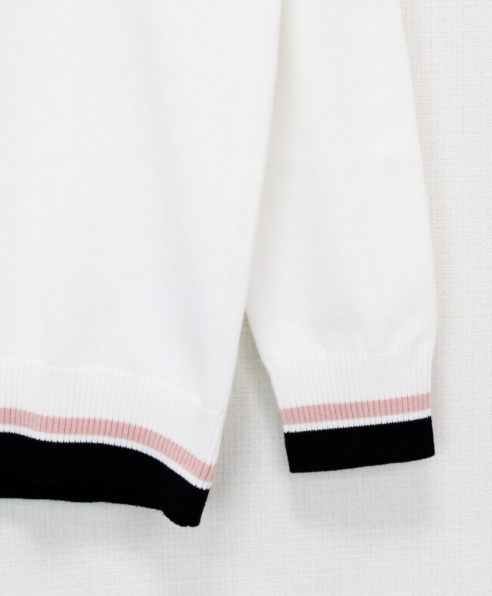 バイカラー クルーネックセーター / アンカースマイルコットンニット / ホワイト [MMTK-446446]