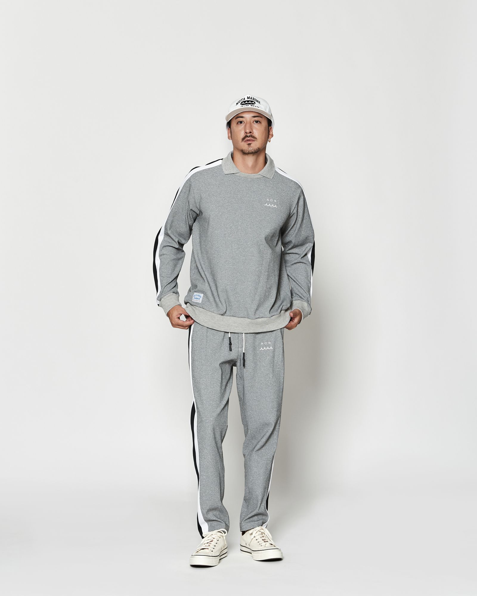 ☆先行予約☆muta MARINE × ACANTHUS  / ポロクルーネックスウェット / Polo Crewneck / GREY 【MA2607】