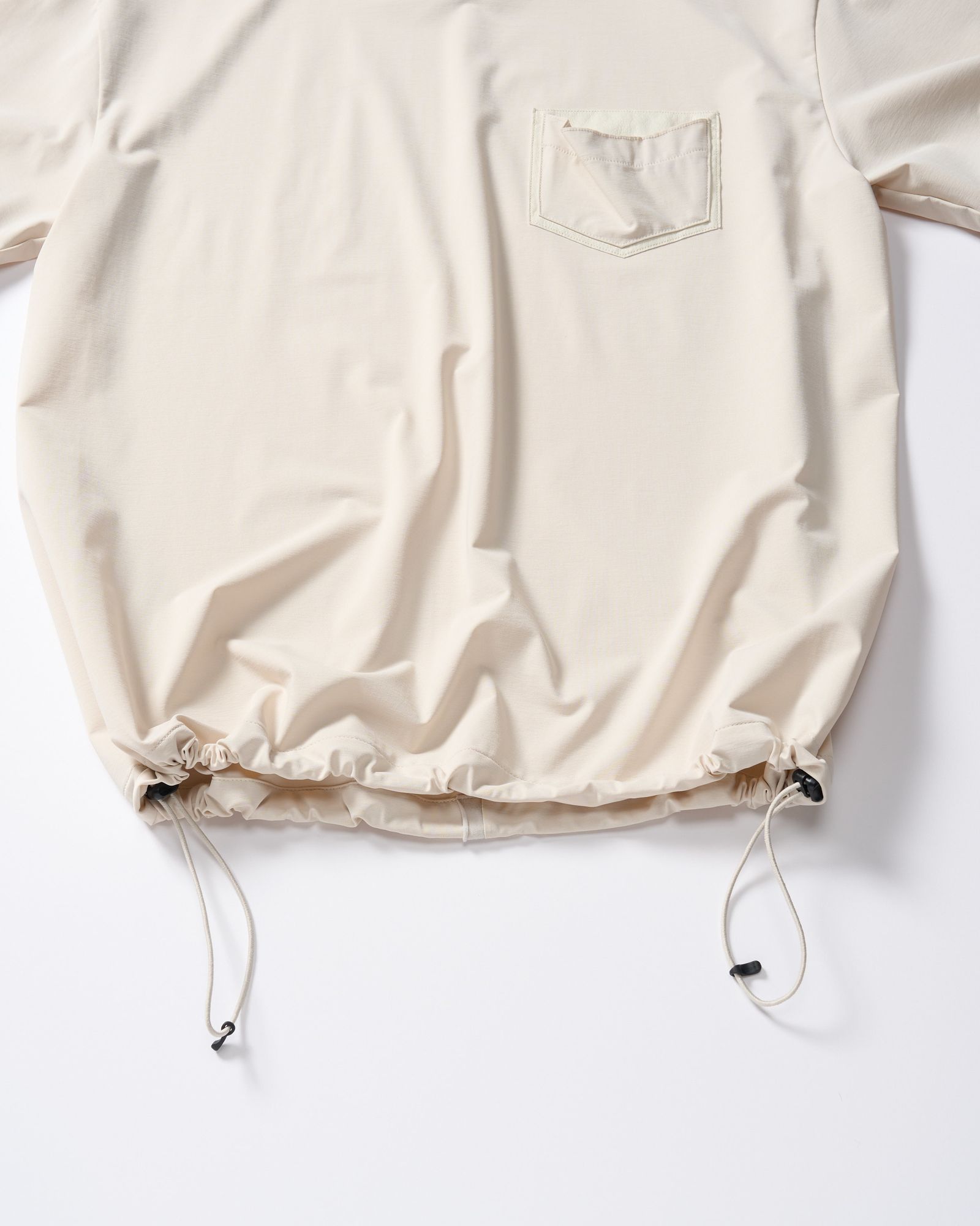 ☆先行予約☆ レザーポケット S/S  Tシャツ /  drawstring leather pocket S/S / L.BEIGE [7132 ny58i]