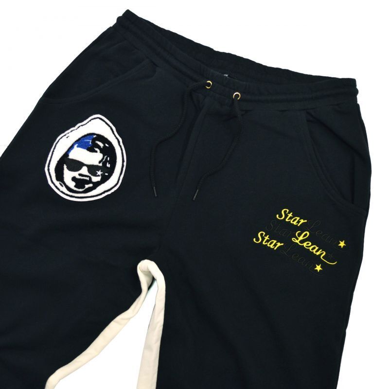 スウェットパンツ BIG HOODIE BABY PATCH&STARLEANSTARLEAN STARLEAN SWEAT PANTS BLACK【BLACK×YELLOW】 [SLSP010BK]