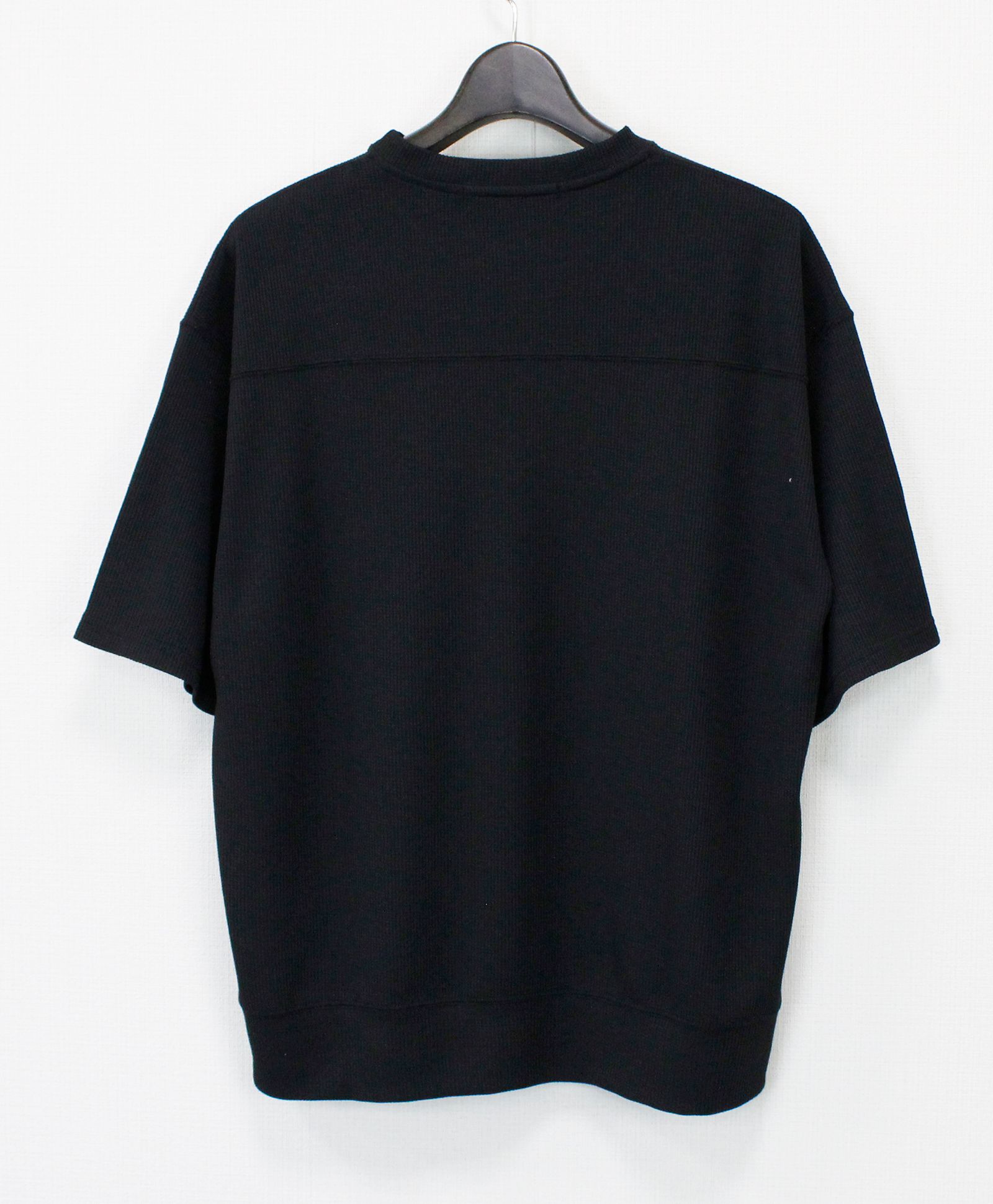 マルーデコットン30sワッフル 半袖Tシャツ  / ブラック [76003]