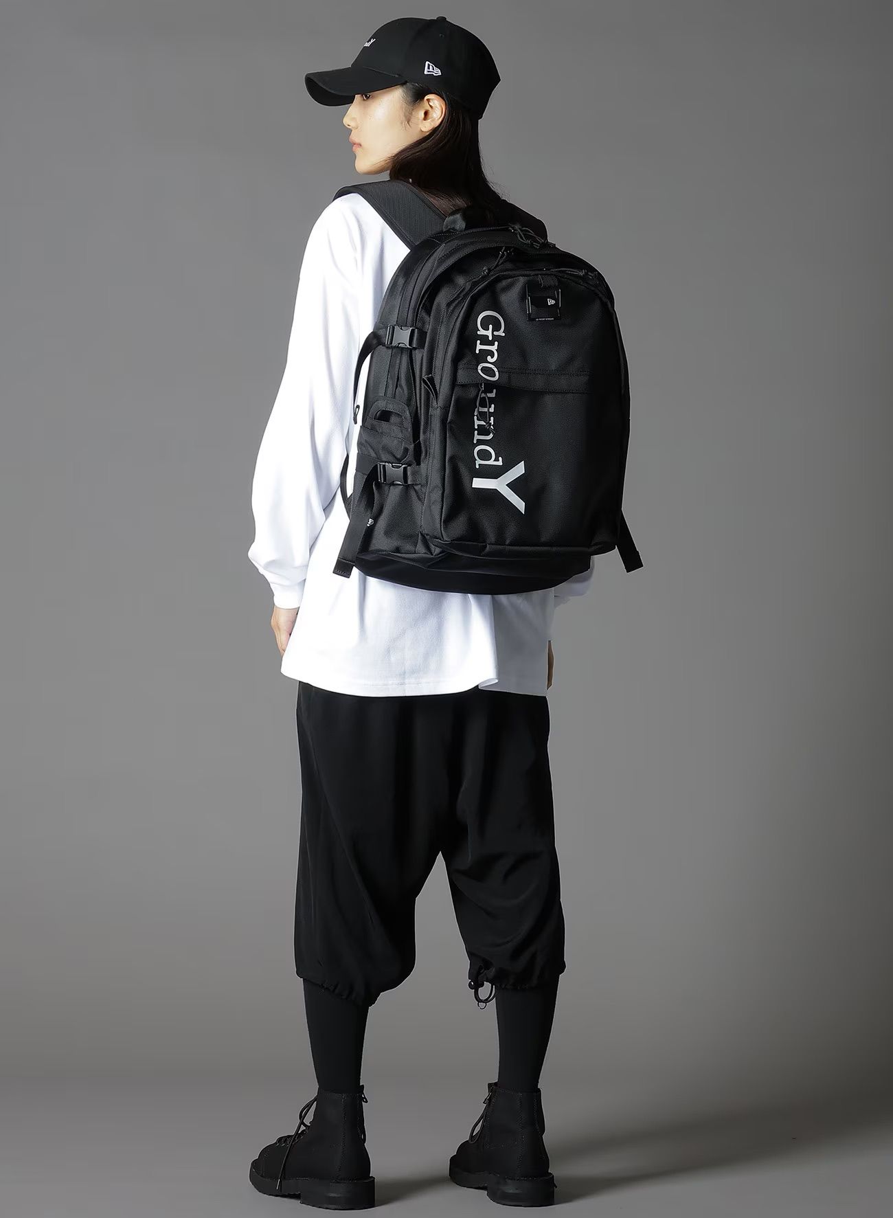即納【国内買付】Ground Y×NEWERA(R) GROUND Y LOGO ベレー帽 Ground Y - Ground Y × New Era | BERET GY LOG BLK / ベレー帽